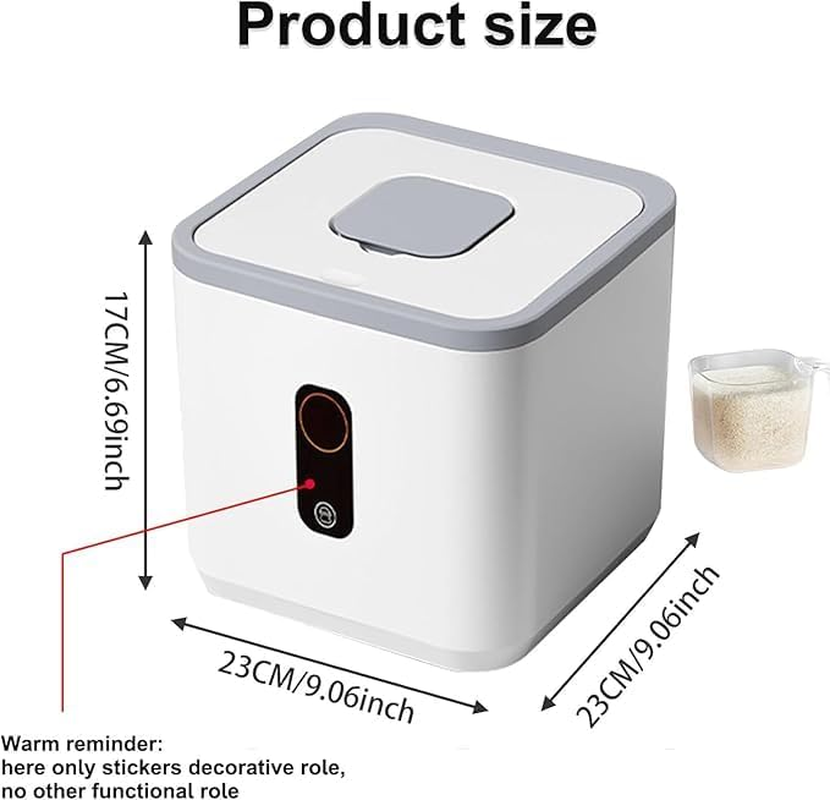Roczential Large Capacity Rice Container, Food Dispenser Measuring Cup, Rice Storage Container 5Kg Airtight, Cereal Dry Food Flour Bin, Pantry Organization Bin for Sugar Pasta Soybean Corn image number 3
