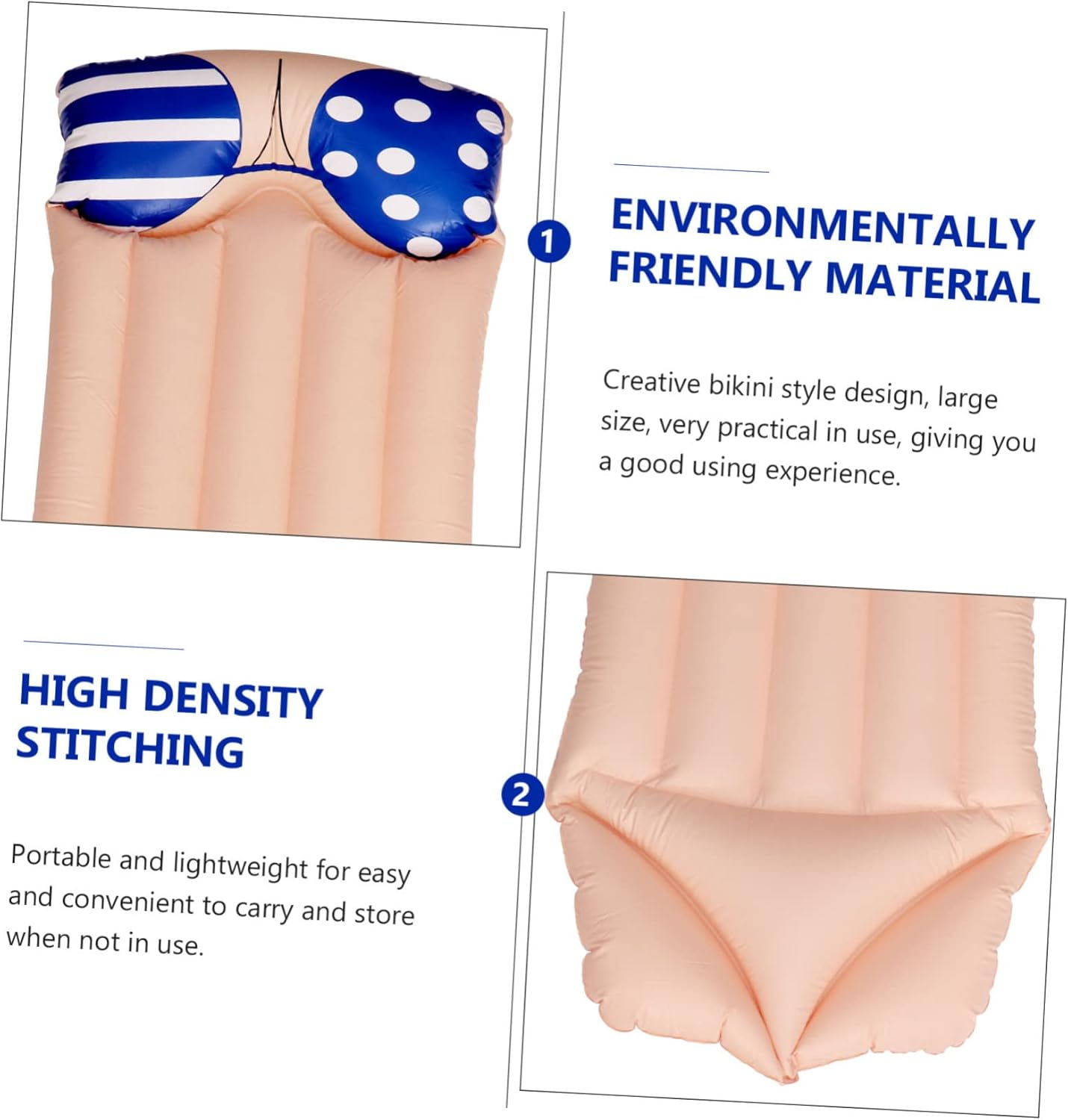 Ibasenice Inflatable Floating Bed for Swimming Bikini Style Swimming Mat Inflatable Swim Bed for Pool Relaxation Floating Cushion for Adults Use as in Pool image number 1