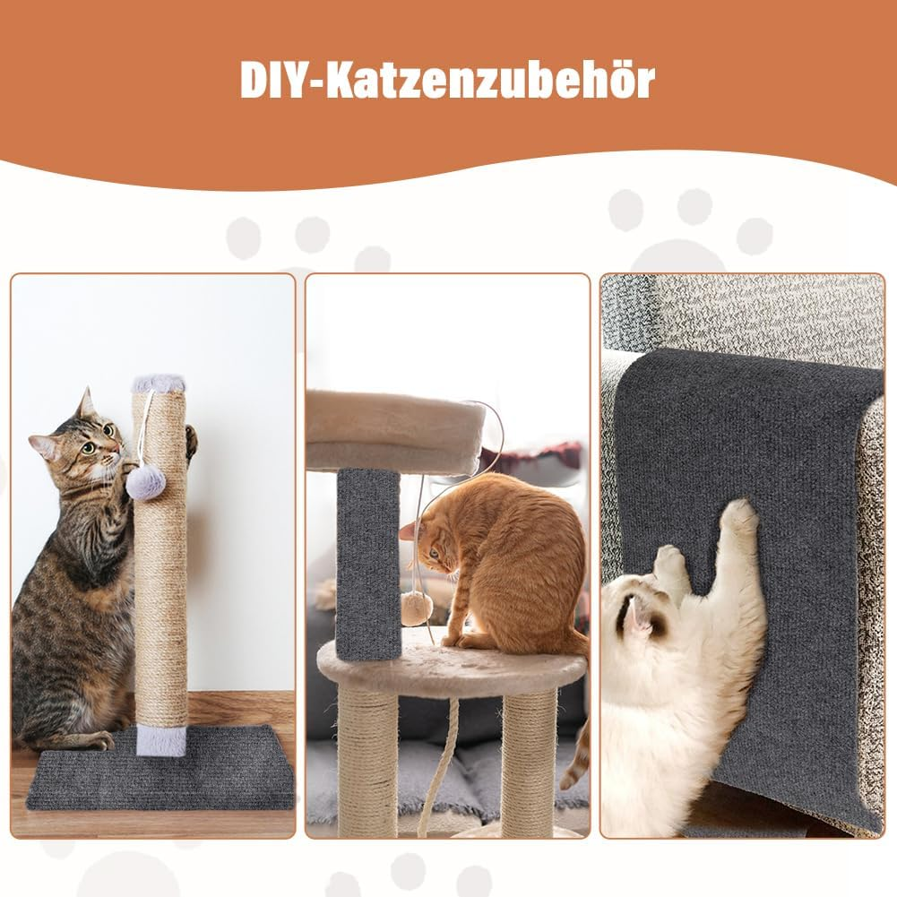 2 Pieces Climbing Cat Scratcher Stickers, Self-Adhesive Scratch Mat Cat Wall, DIY Scratch Mat Cat, Scratch-Resistant Protection, Furniture Floor Protection, Cat Scratching Board (Dark Grey, 30 X 100 image number 3