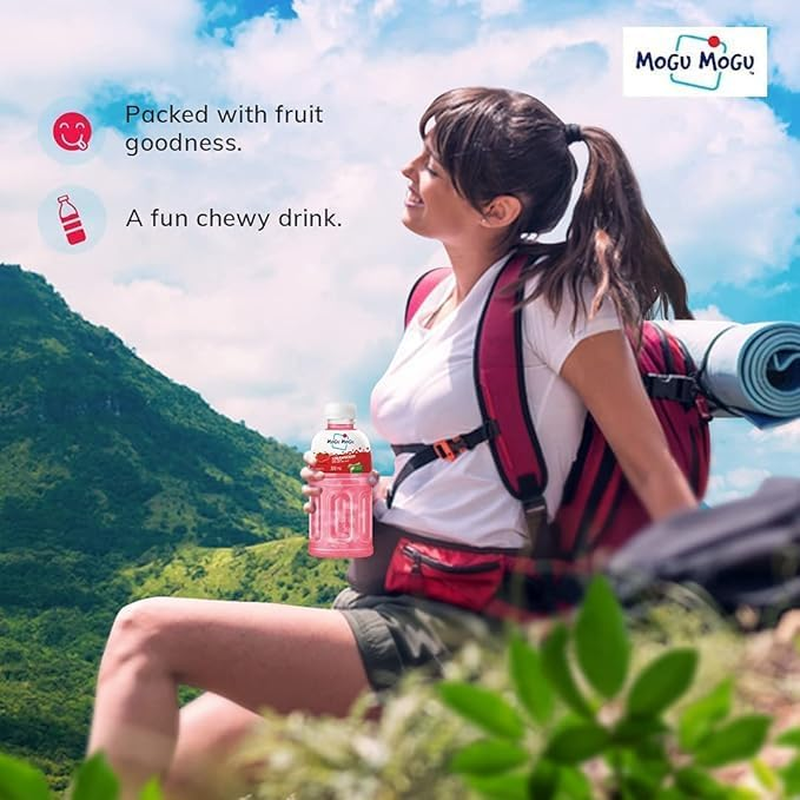 Mogu Mogu Strawberry Juice with Nata De Coco Stawberry, 24 X 320Ml image number 4