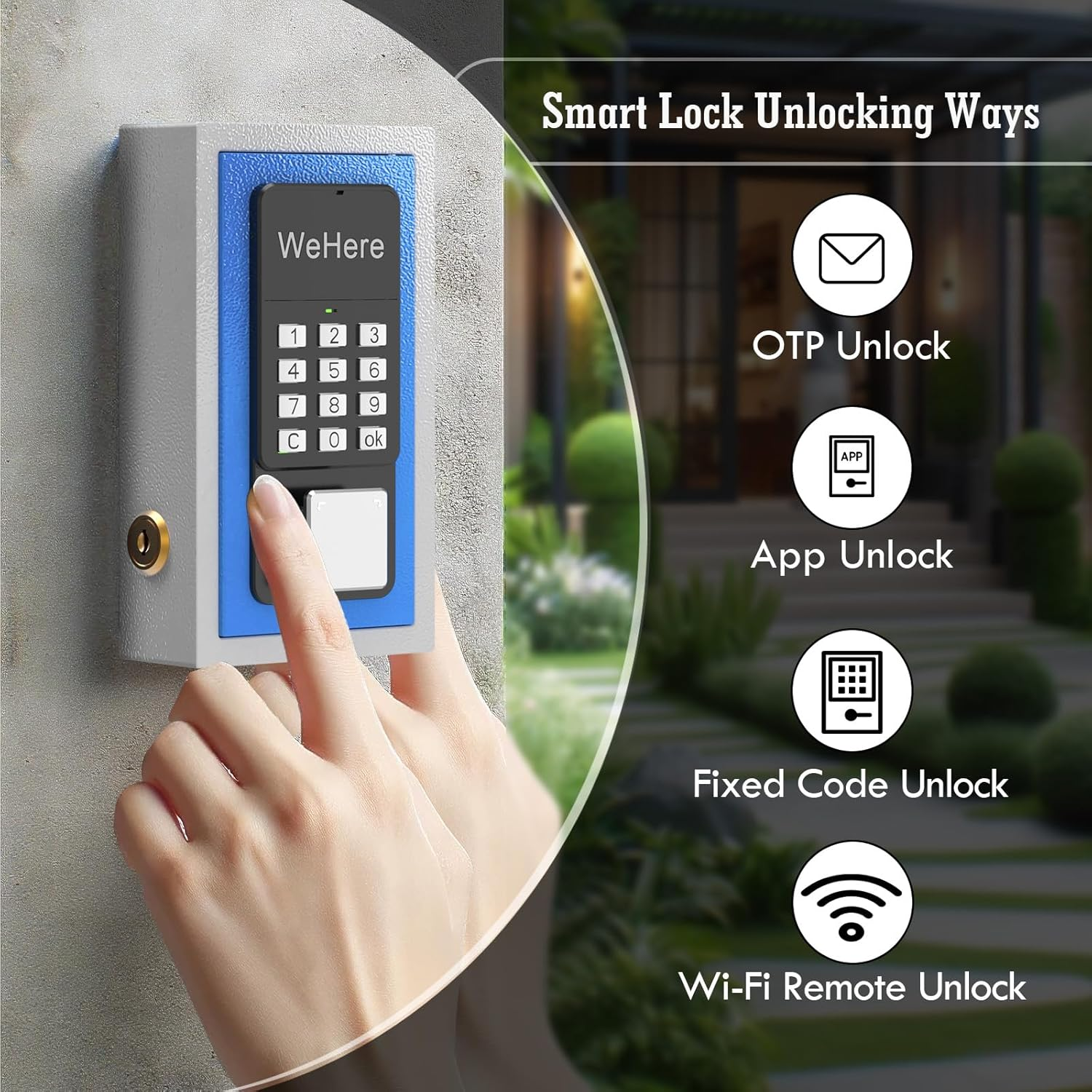 Key Lock Box Wall Mount, Half Remote Unlock Smart Lockbox for House Key, Key Safe Security Storage, Otp/App/Permanent Password Unlock for Outside, Realtors, Apartments, Garage, Store image number 3