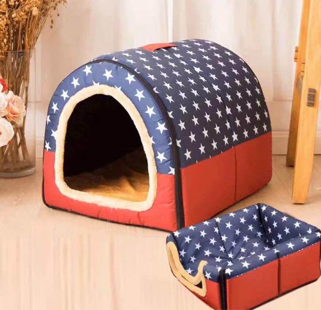PETBRO Pet Dog House Kennel Soft Igloo Beds Cave Cat Doggy Warm Cushion Fold image number 2