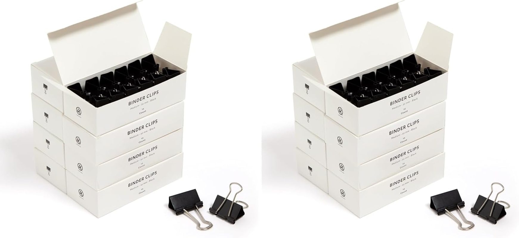 U Brands Binder Clips, Medium 1-1/4-Inch Width, 1/2-Inch Paper Holding Capacity, Black and Silver Steel, 96-Count image number 2