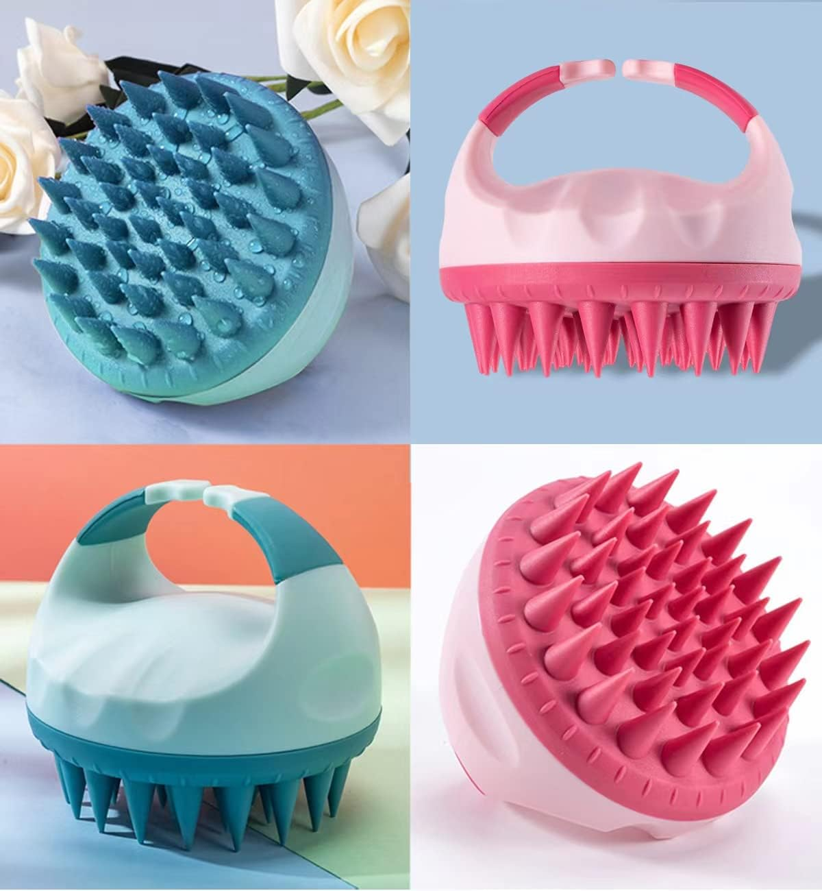 Heatunk Shower Scalp Massager Shampoo Brush: Hair Growth, Dandruff Removal, Stress Relief - Soft Silicone Bristles, Perfect for Thick Curly Hair - Abs+Tpe+Silica Gel Construction image number 3