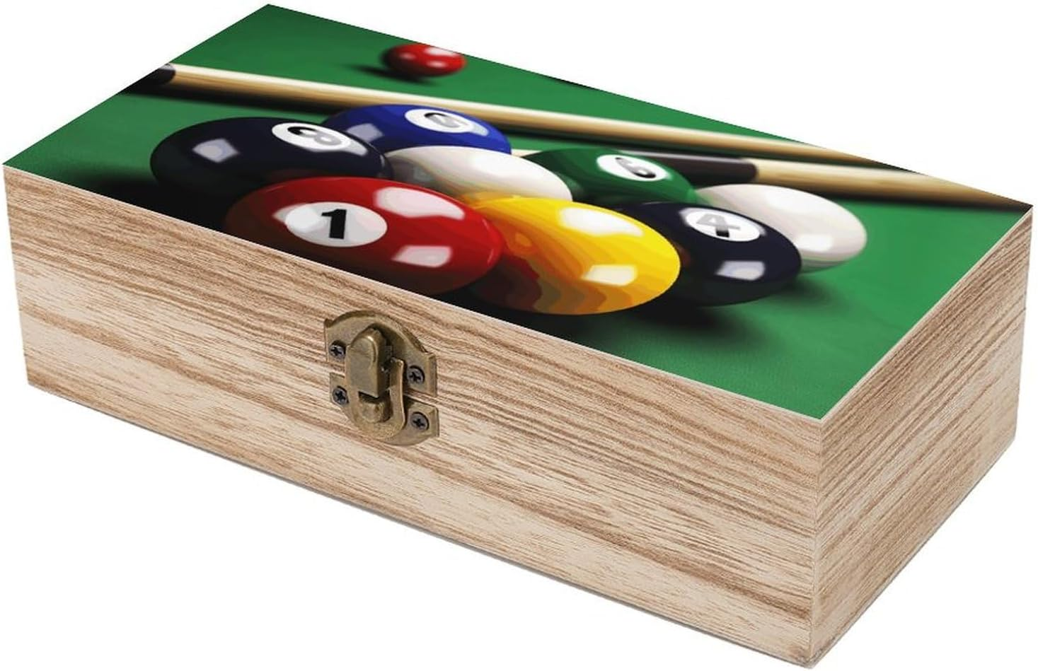 Billiards Wooden Box Wood Wedding Keepsake Boxes with Lids Small Decorative Boxes Lightweight Wooden Memory Storage Box for Crafts Keepsakes Jewelry Photo Letter Storage