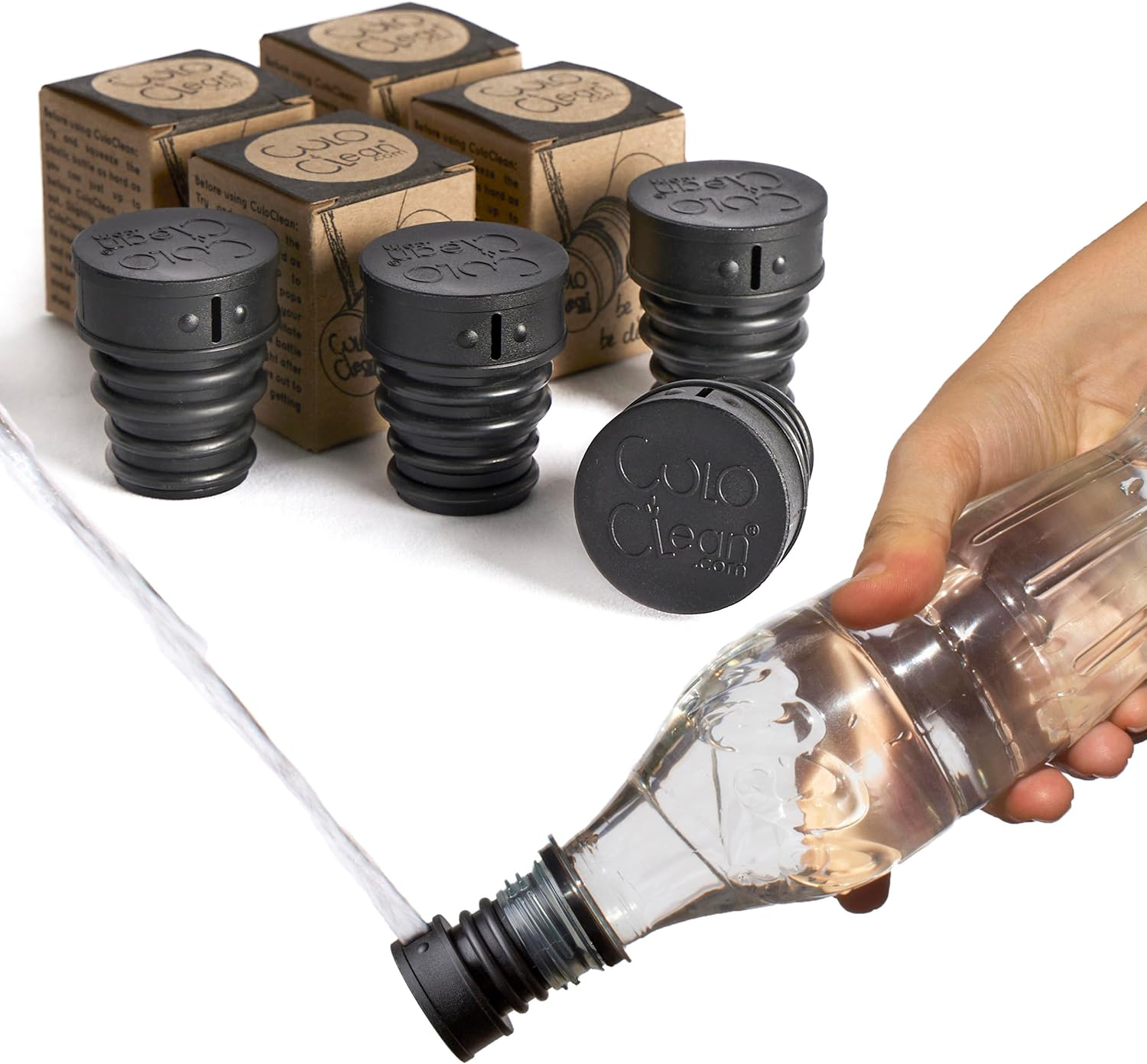 Culoclean Portable Bidet for Toilet, Travel, or Camping. Compatible with Every Bottle. Discreet, Ecological, Mini, Elderly, Sprayer, Bio, Personal, Handheld, Backcountry Bidet (4 Colors Mix, 8Pcs)