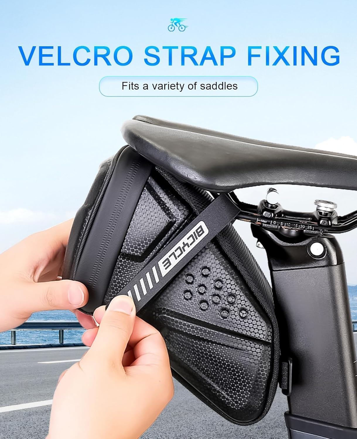 Bike Phone Mount Bag EVA Hard Shell Waterproof TPU Touchscreen Front Frame Bag with Sunshade Fits Phones Smaller than 6.8 Inches (Tail Pack) image number 2