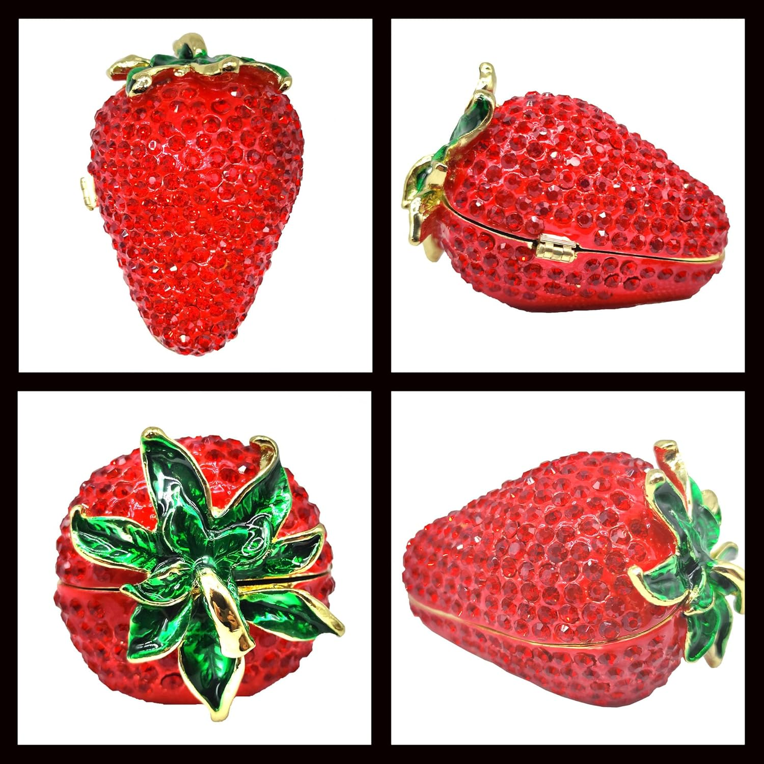 Strawberry Jewelry Trinket Box Hinged Unique Gifts for Women Handmade Home Decor(Pro) image number 4