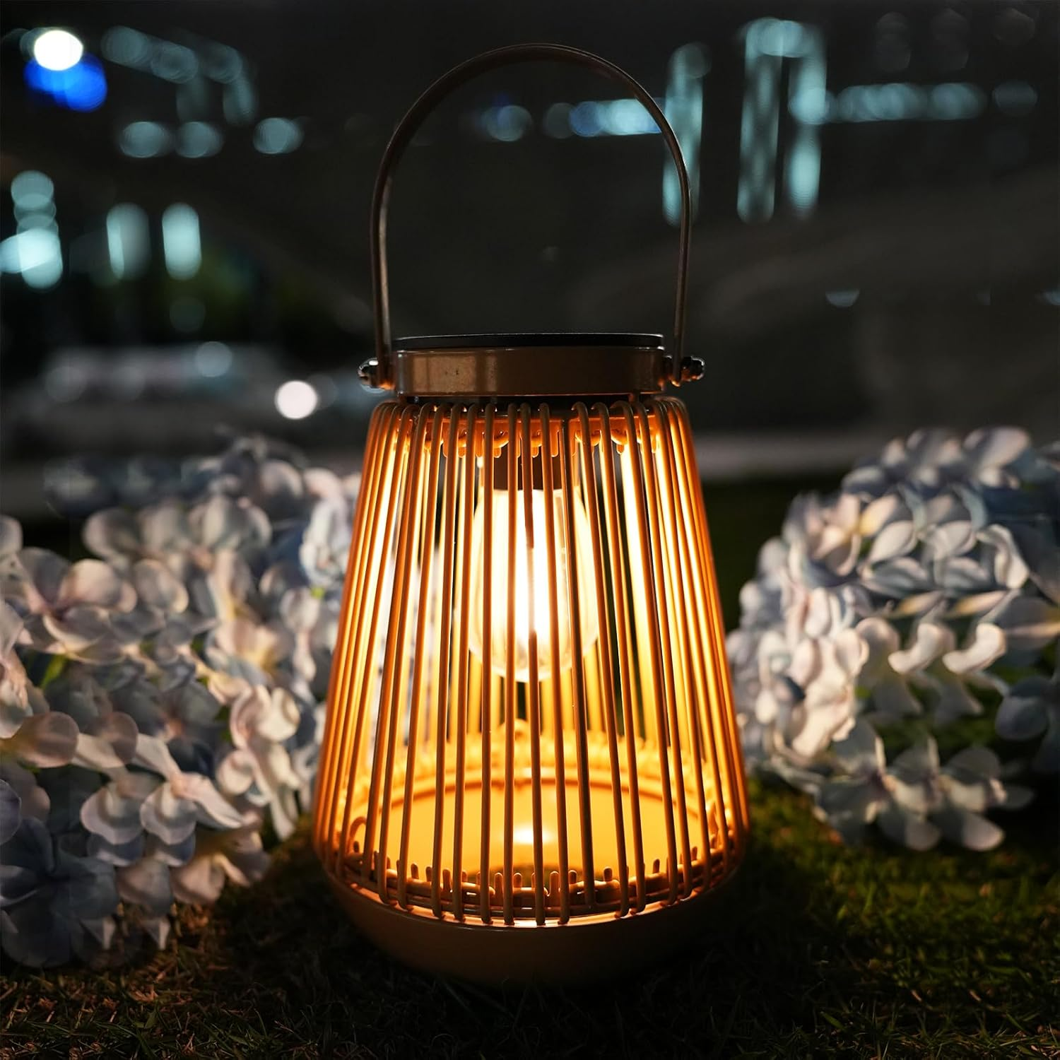 Kagoling Solar Lights for Outdoors, Pack of 2 Metal Vintage Lanterns for Outdoor IP65 Waterproof Solar Lights for Outdoor Garden, Solar Lanterns, Outdoor Weatherproof for Balcony, Garden, Decoration image number 5
