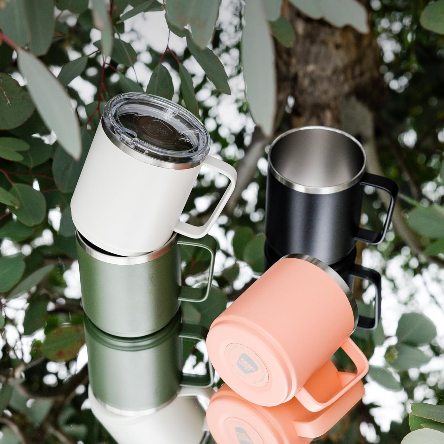 Keepcup Camp Mug, Reusable Stackable Insulated Stainless Steel with Splashproof Lid - 12Oz (340Ml) - Pine - Black image number 7