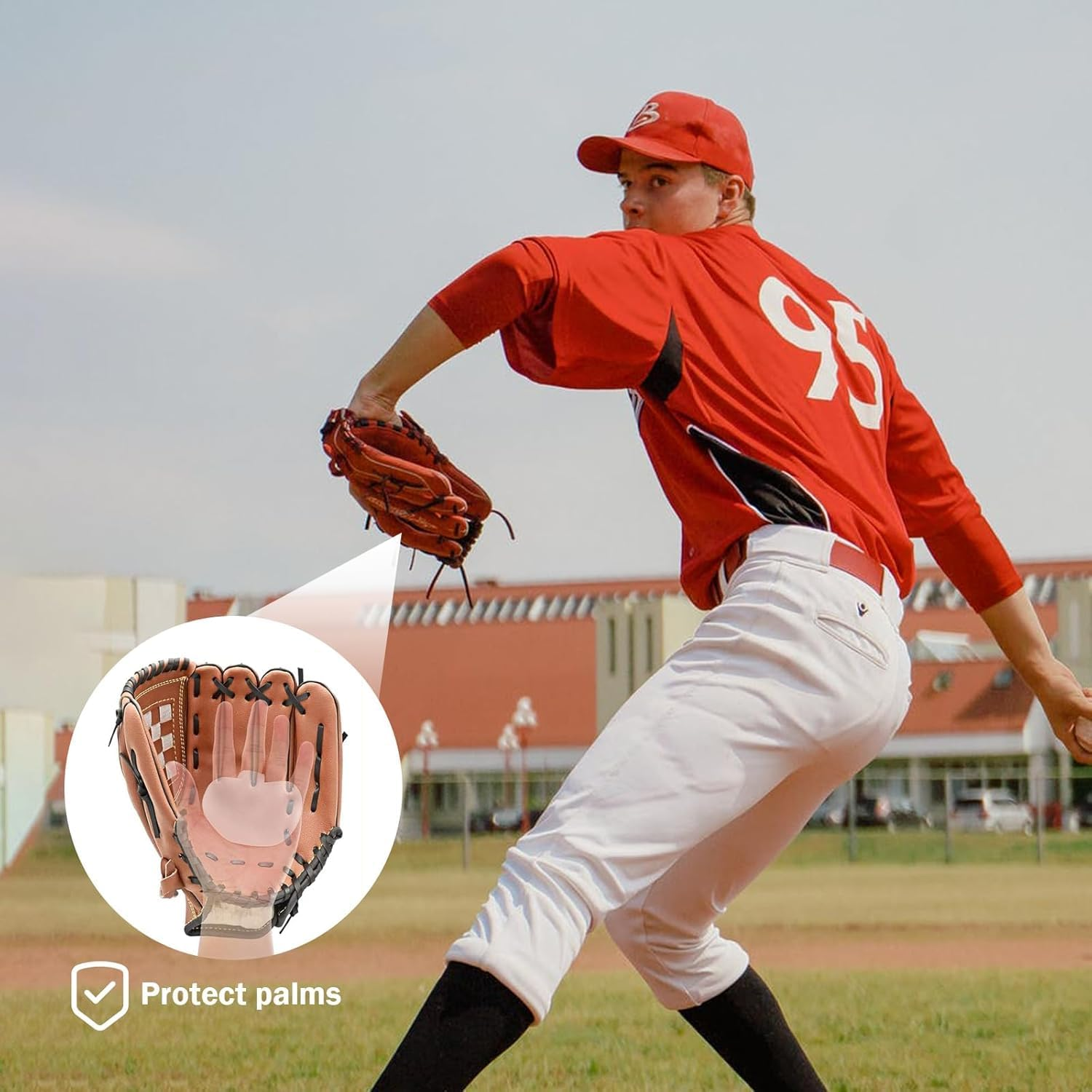 Shock Stop Palm Pads, 4Pcs Baseball Thumb Guard Catcher Glove Shock Stop Pads, Baseball Glove Pads Catcher Batting Thumb Guard for Professional Batters