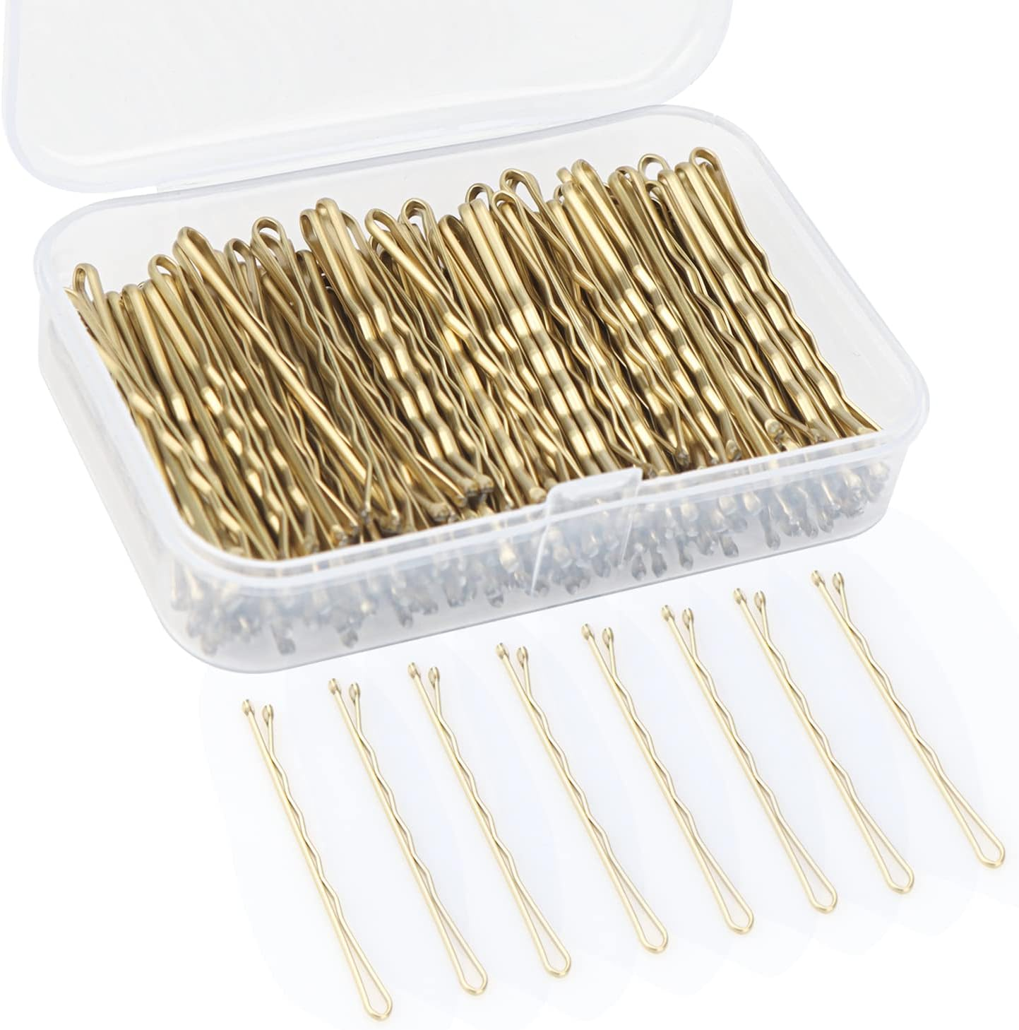 150 Pieces Bobby Pins, Hair Clips Hair Grips Kirby Grips for Women Hair Styling Pins with Storage Box (Blonde)