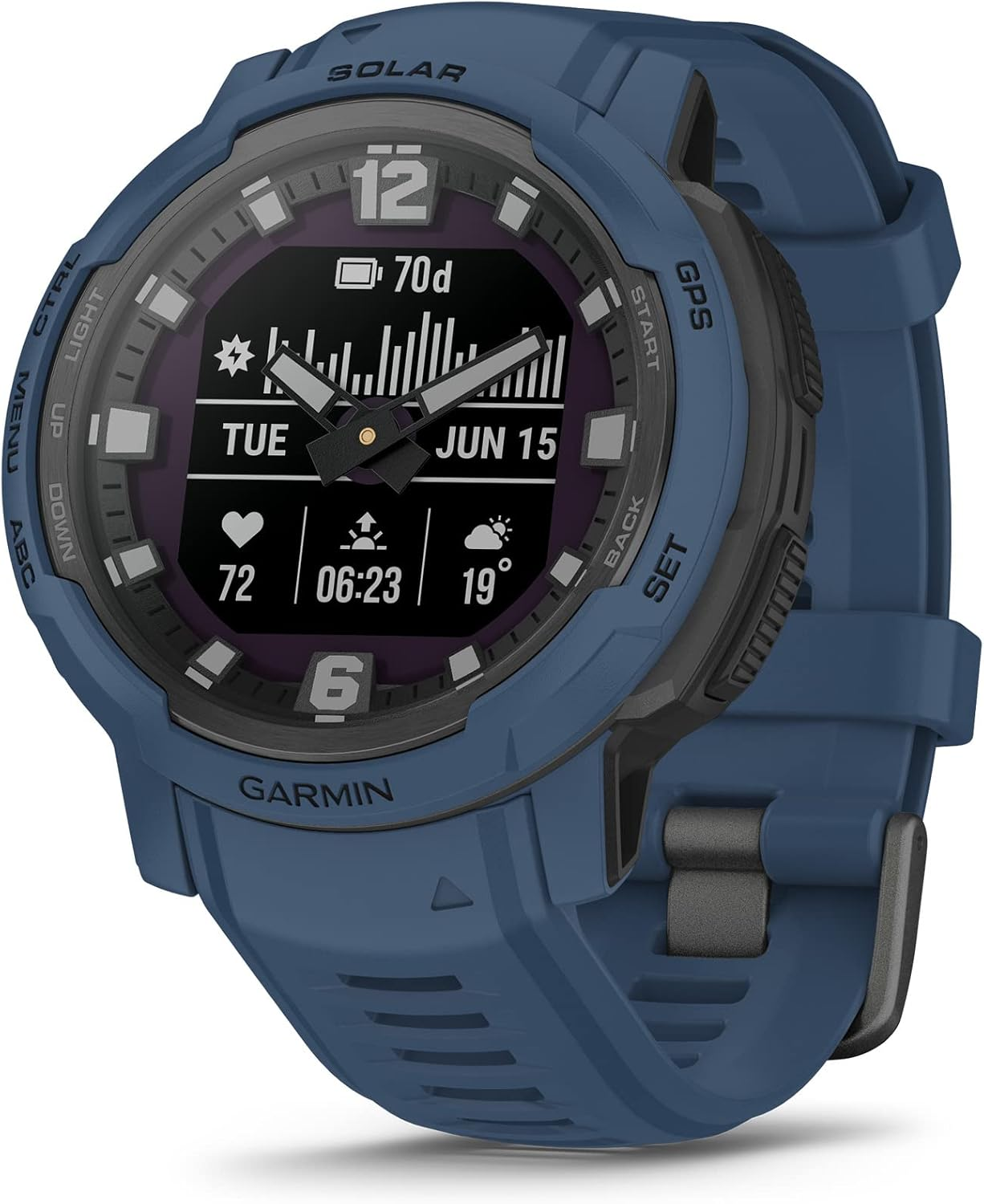 Garmin Instinct&reg; Crossover, Solar Smartwatch, Tidal Blue image number 2