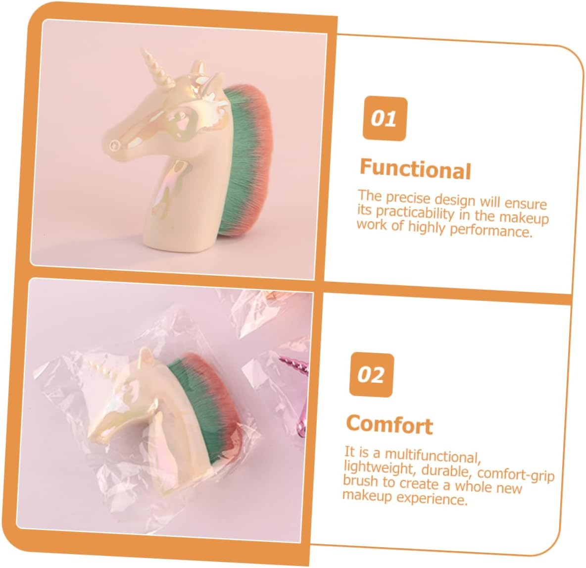 AUTSUPPL Makeup Brush Portable Loose Powder Nail Dust Cleaner Handle Grip for Travel Everyday Use Essential Cosmetic Tool For image number 2