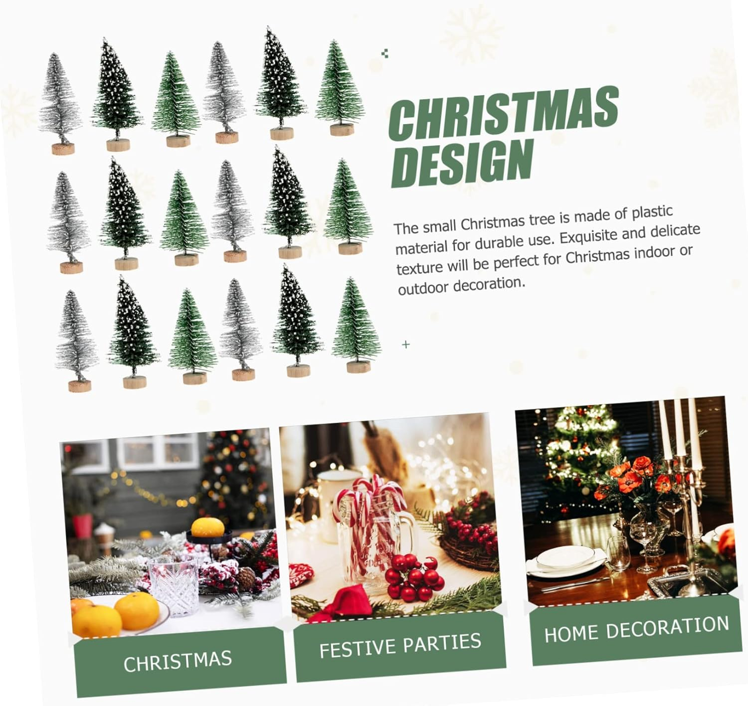 SHOWERORO Miniature Pine Trees 24Pcs Christmas Trees Festive Decor Desktop Decor image number 1