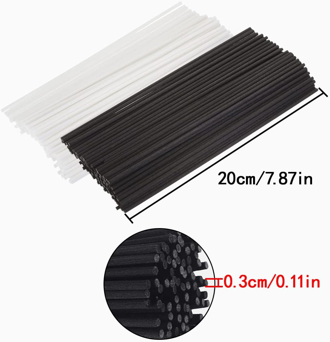 Reed Diffuser Stick, 200PCS 7.9In Aroma Sticks for Home Cleansing,Yoga and Spiritual Rituals （Black & White） image number 6