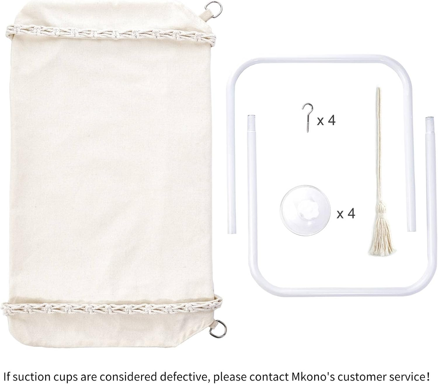 Mkono Cat Window Perch Macrame Boho Cat Hammock Wall Mounted Cat Bed for Indoor Cat, Pet Resting Seat Safety Space Saving Cat Shelves with Screw Suction Cups image number 4