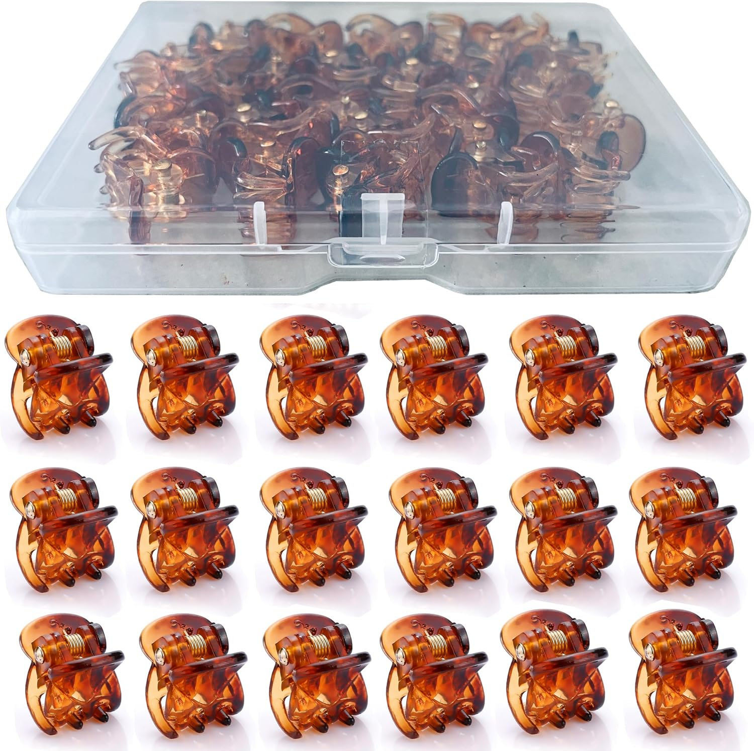 24Pcs Mini Hair Claw Clips for Girls and Women, Small Hair Claw Clips Tiny Plastic Hair Claws Pins Clamps with a Box Black