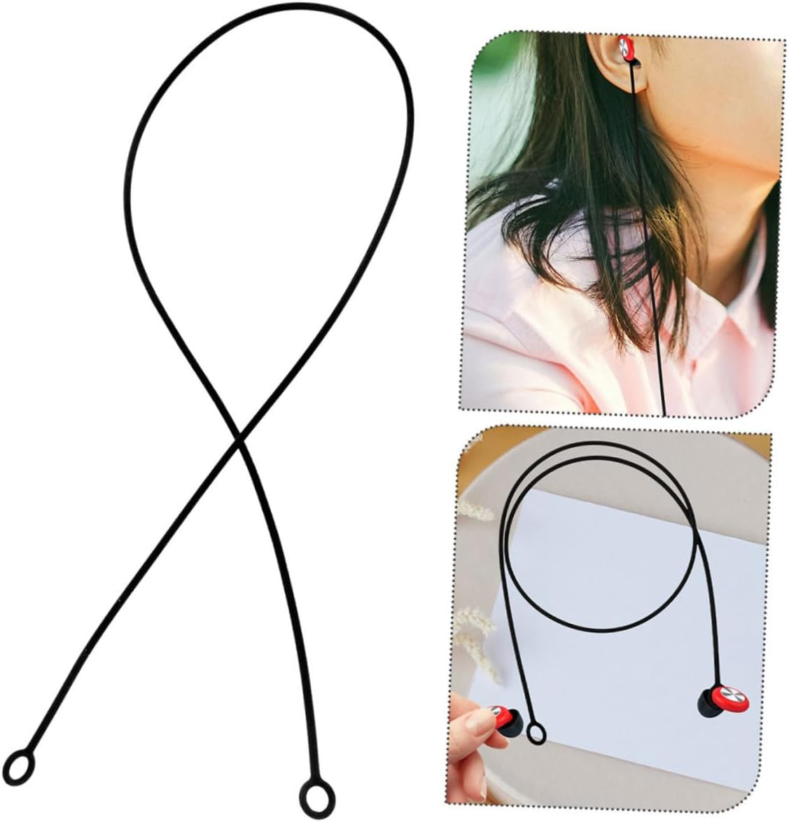 Jojofuny Flexible Silicone Earbud Strap Replacement Detachable Lanyard Cord for Universal Earbuds Suitable for Travel and Everyday Use image number 3