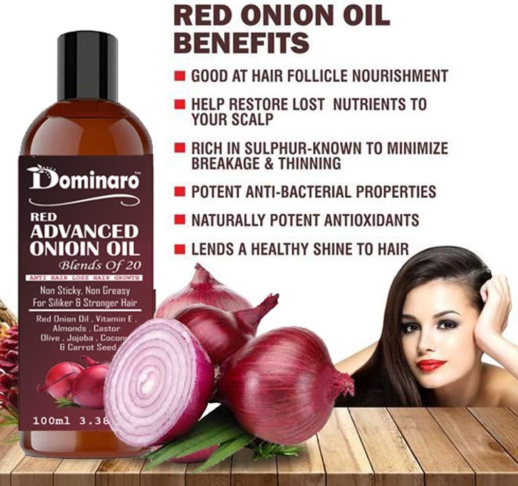 Dominaro 100 % Pure & Natural Red Onion Oil & Garlic Oil (Combo Pack of 2 Bottle ) 200 Ml Hair Oil (200 Ml) image number 4