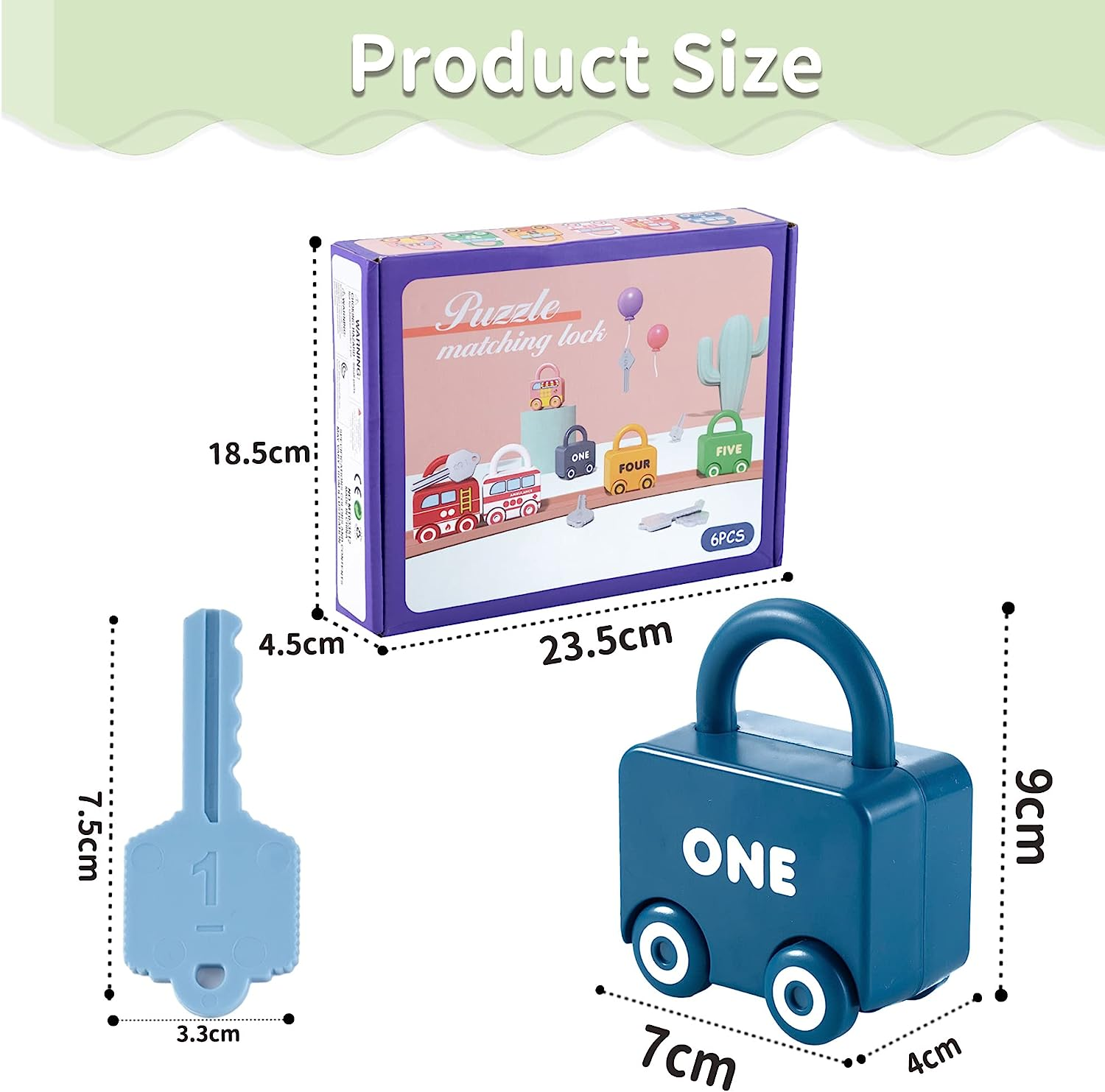 Montessori Educational Learning Toys, Preschool Learning Activities Lock and Key Toy, Sensory Toy Matching & Sorting Toys Early with Number for Toddlers Boys Girls 3 4 5 6 Years Old image number 6