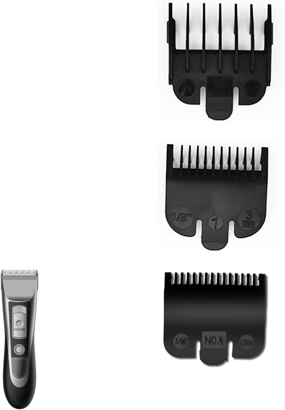 3 Professional Hair Clipper Guards Set Compatible with Wahl Clipper Guards, Clipper Guides Replacement 3 Piece Set Black Color 1/16 Inch to 3/16 Inch for Hair Clippers image number 4