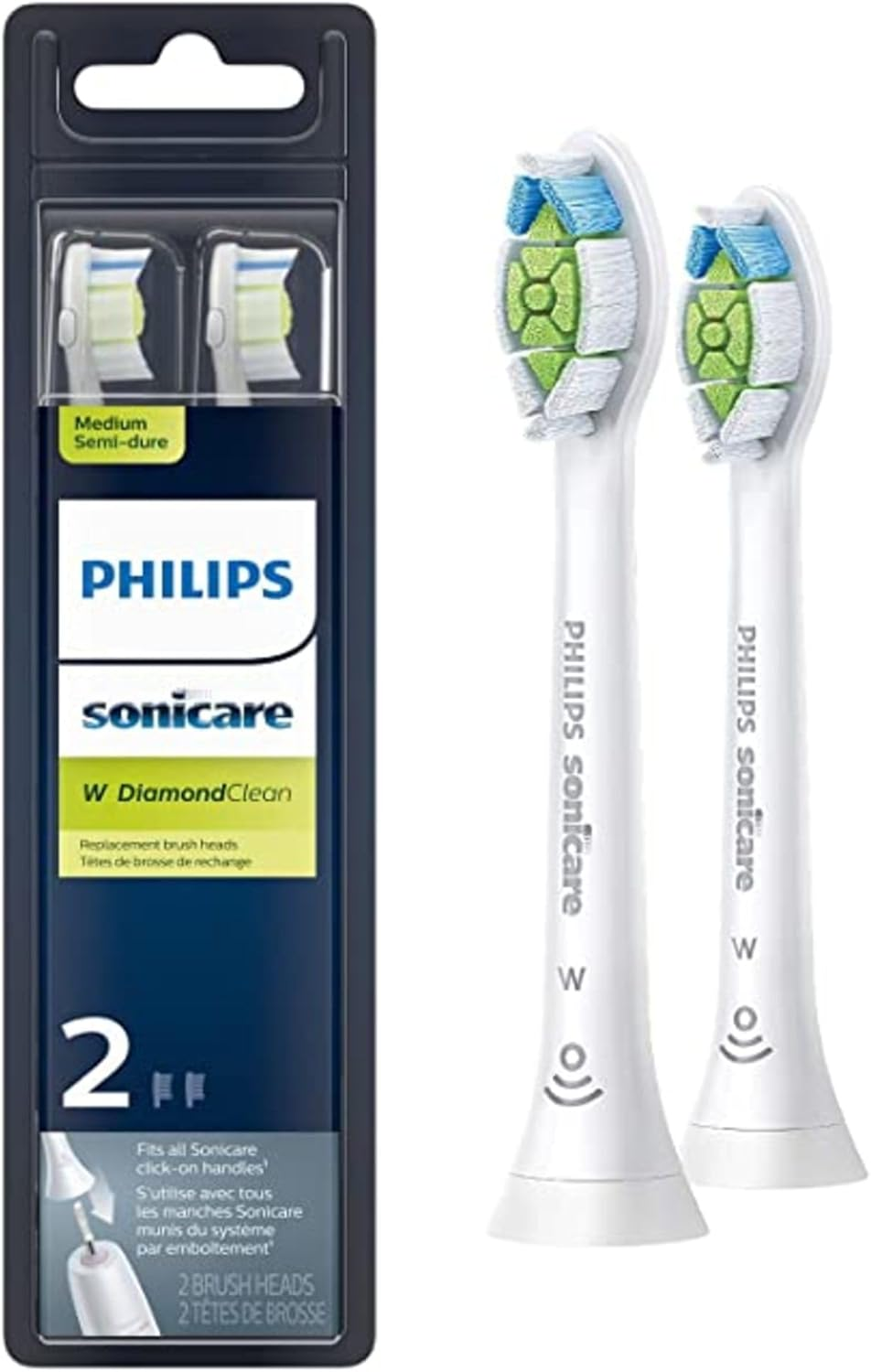Genuine Philips Sonicare Diamondclean Replacement Toothbrush Heads, HX6062/95, Brushsync Technology, Black 2 Pk