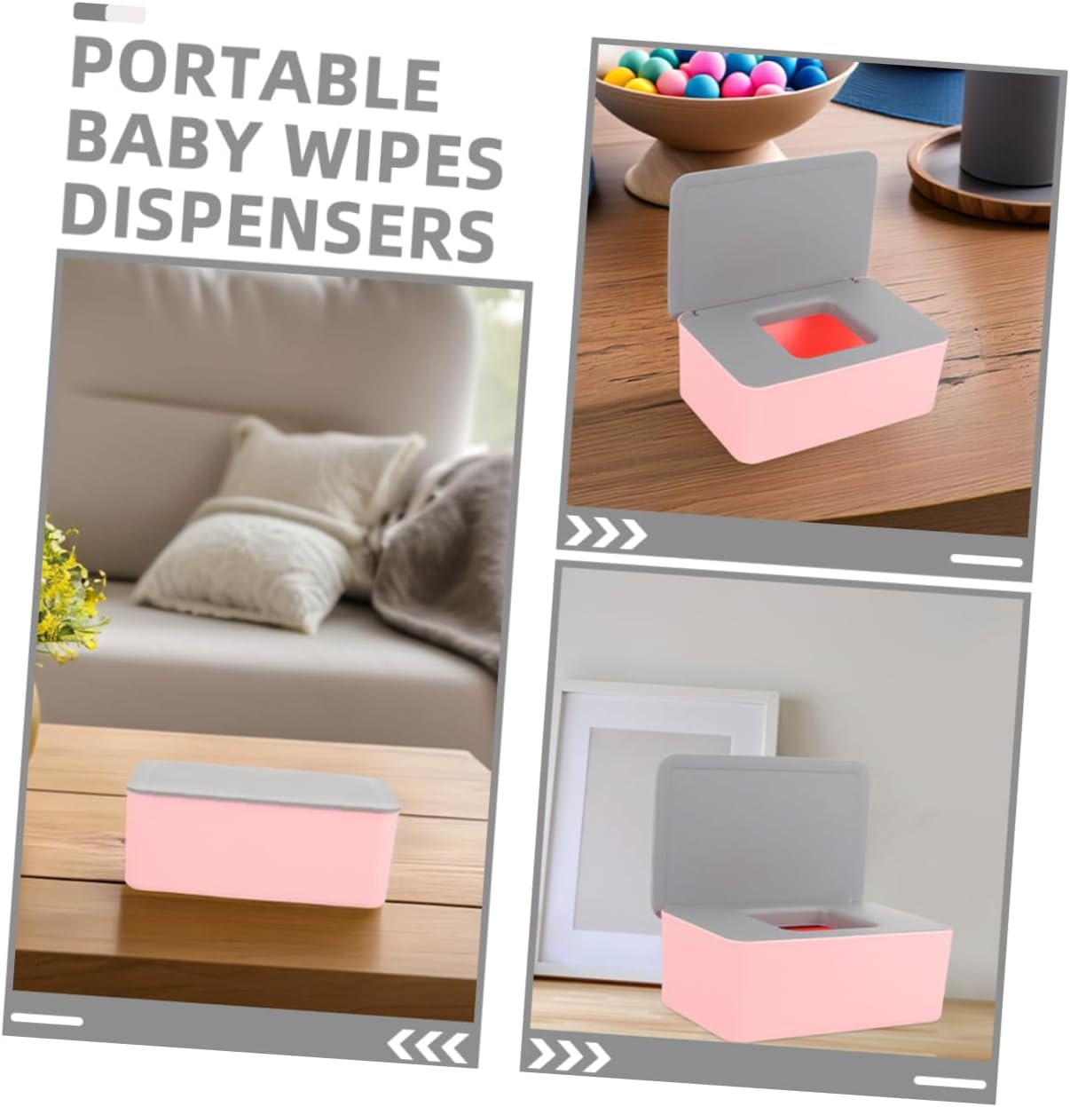 2Pcs Elegant Material Wipes Storage Box Large Capacity Wet Tissue Case for Home