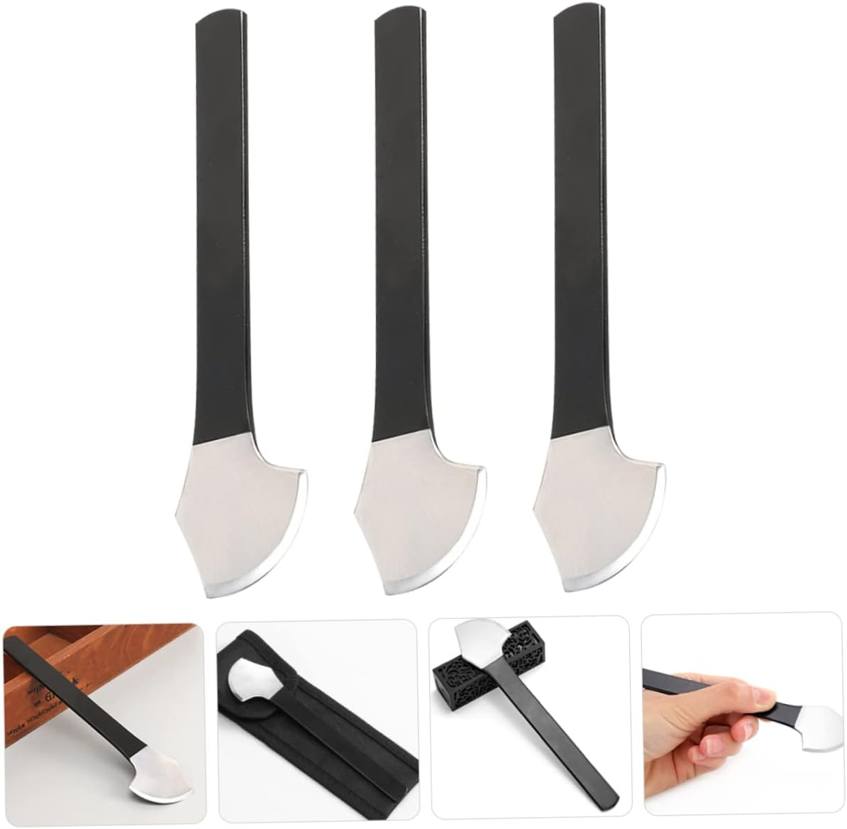 SOPOTUTU 3Pc Foot File Tool Set Professional Pedicure Supplies for Dead Skin Removal Handheld Foot Scrubber for Home Use Suitable for Callus and Hard Skin Care image number 2