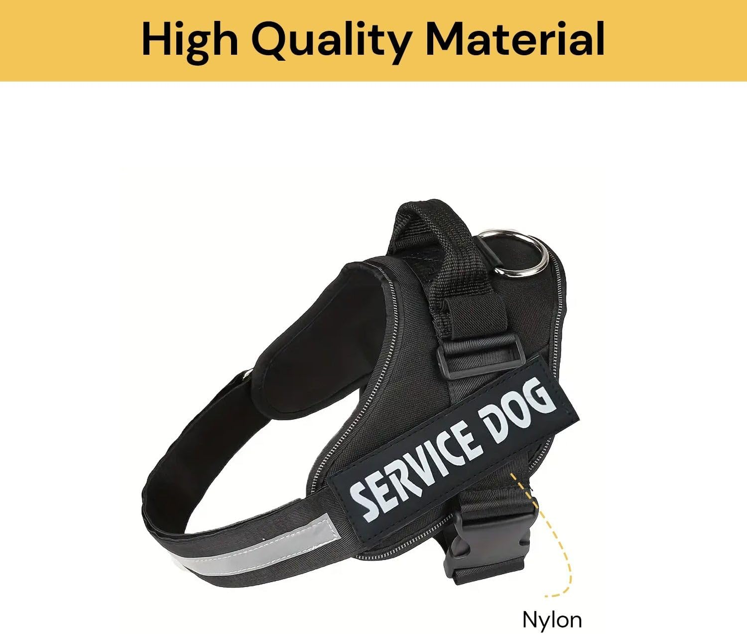 EZONEDEAL Dog Harness, No-Pull Pet Harness with Buckle, Tactical Service Vest with Reflective Strips and Control Handle, Adjustable and Comfortable for Easy Walking, Dog Running Vest (Black, XL) - Red image number 6