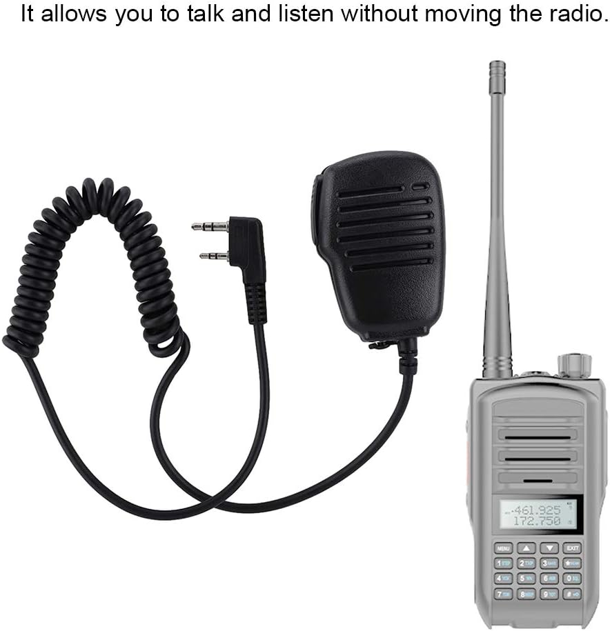Microphone Speaker, for Baofeng UV5R 888S for Kenwood for TYT Walkie Talkie, 2 Pin Mini PTT Shoulder Microphone Speaker, Waterproof/360&deg; Rotating Lapel Clip image number 6