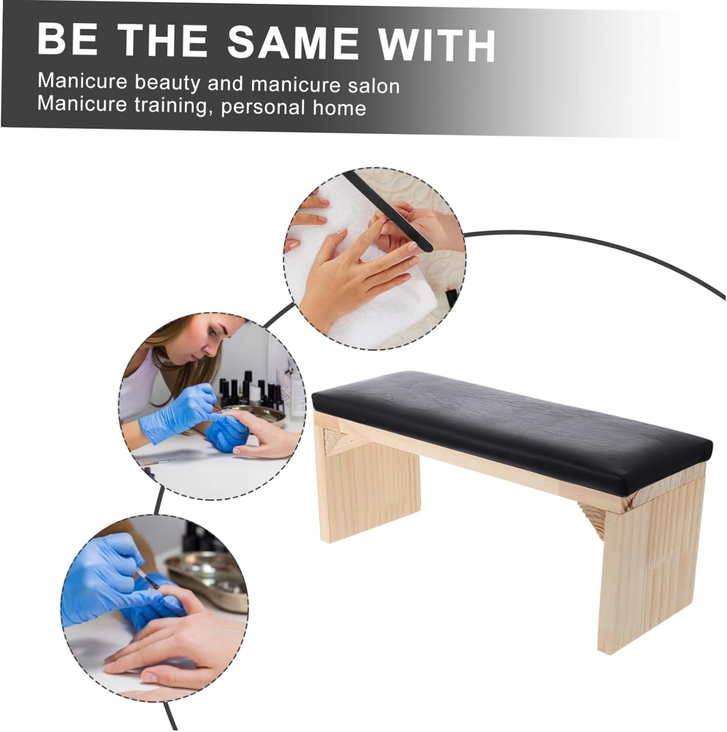 Japanese Manicure Hand Pillow Wooden Nail Art Cushion Wrist Rest for Salon and Home Use Ergonomic Height Relieves Muscle Stiffness for Nail Training and Personal Beauty Care image number 4