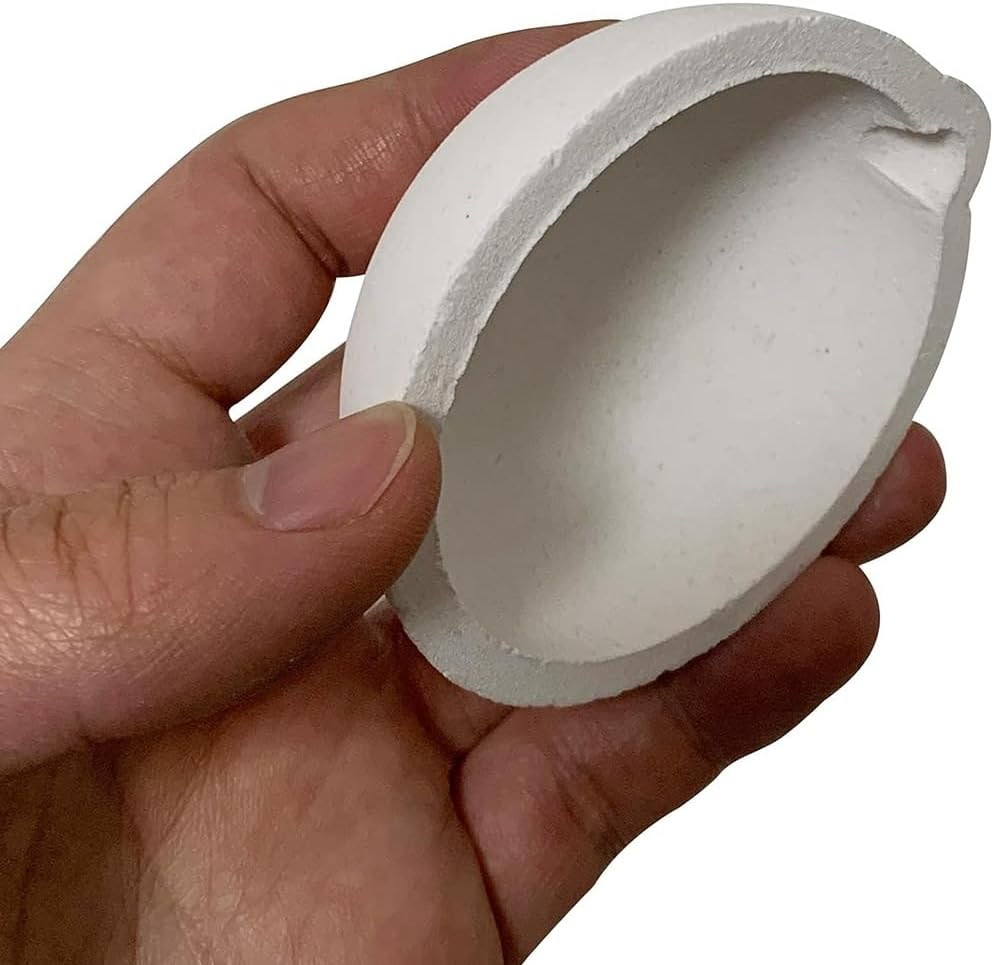 5 Pieces Small Melting Ceramic Crucible Bowl Dish Cup Set Spare Parts Kit Melting Gold Silver Copper with Whip Tongs Handle 2A image number 4