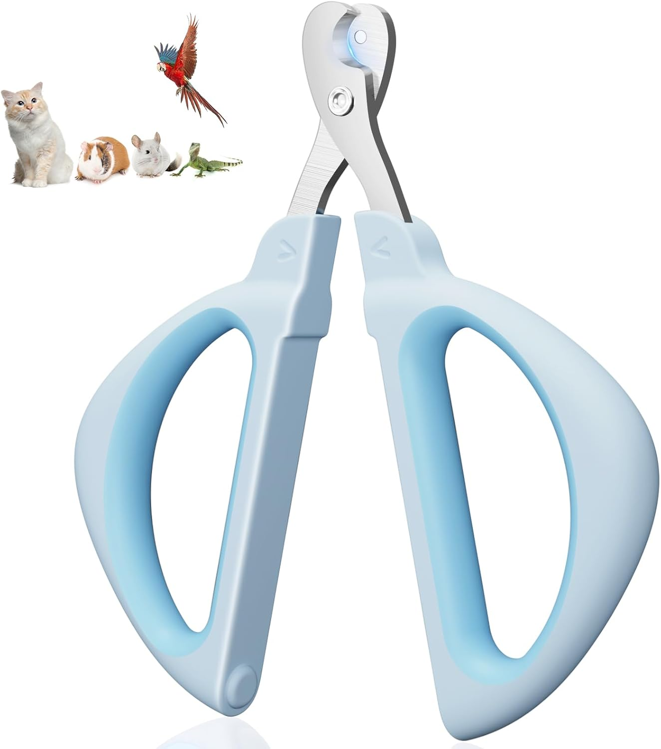 Euqvunn Cat Nail Clippers, Professional Cuts Nails Kittens with Safe Positioning Hole, Scissors Cats Nails Suitable for Kittens, Rabbits, Guinea Pigs, Puppies and Small Animals (Blue)