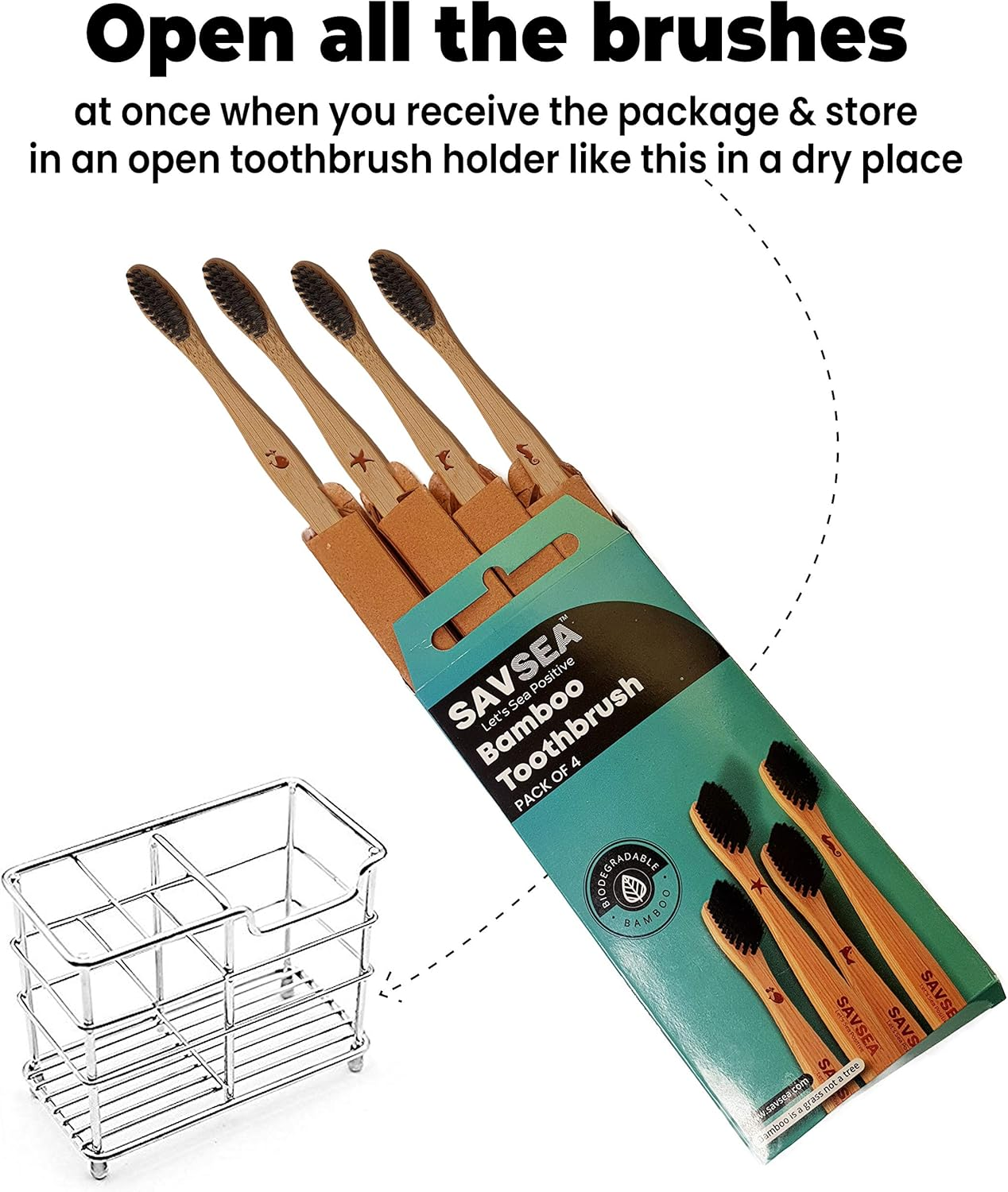 Soft Charcoal Bamboo Toothbrush - 8 Pcs image number 6