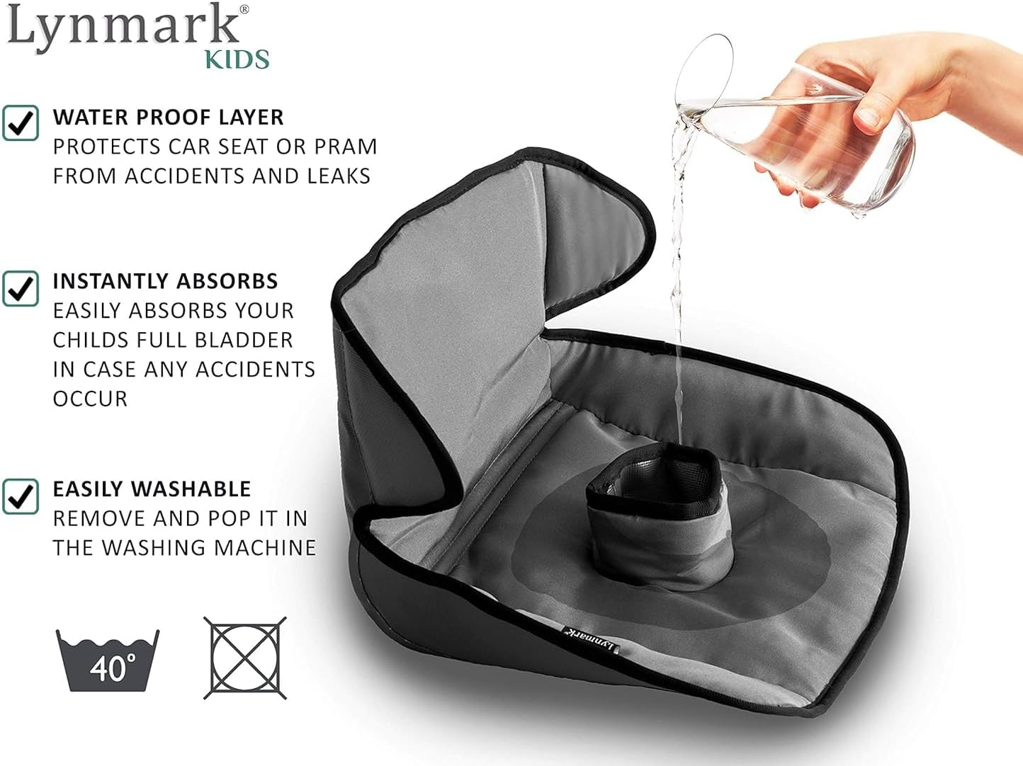 Potty Training Car Seat Protector Cover - Waterproof Soft Piddle Pads for Toddlers and Baby Carseat - Travel-Friendly Universal Machine Washable Liner Mat for Spills, Nappy Leaks, Accidents - Grey image number 4