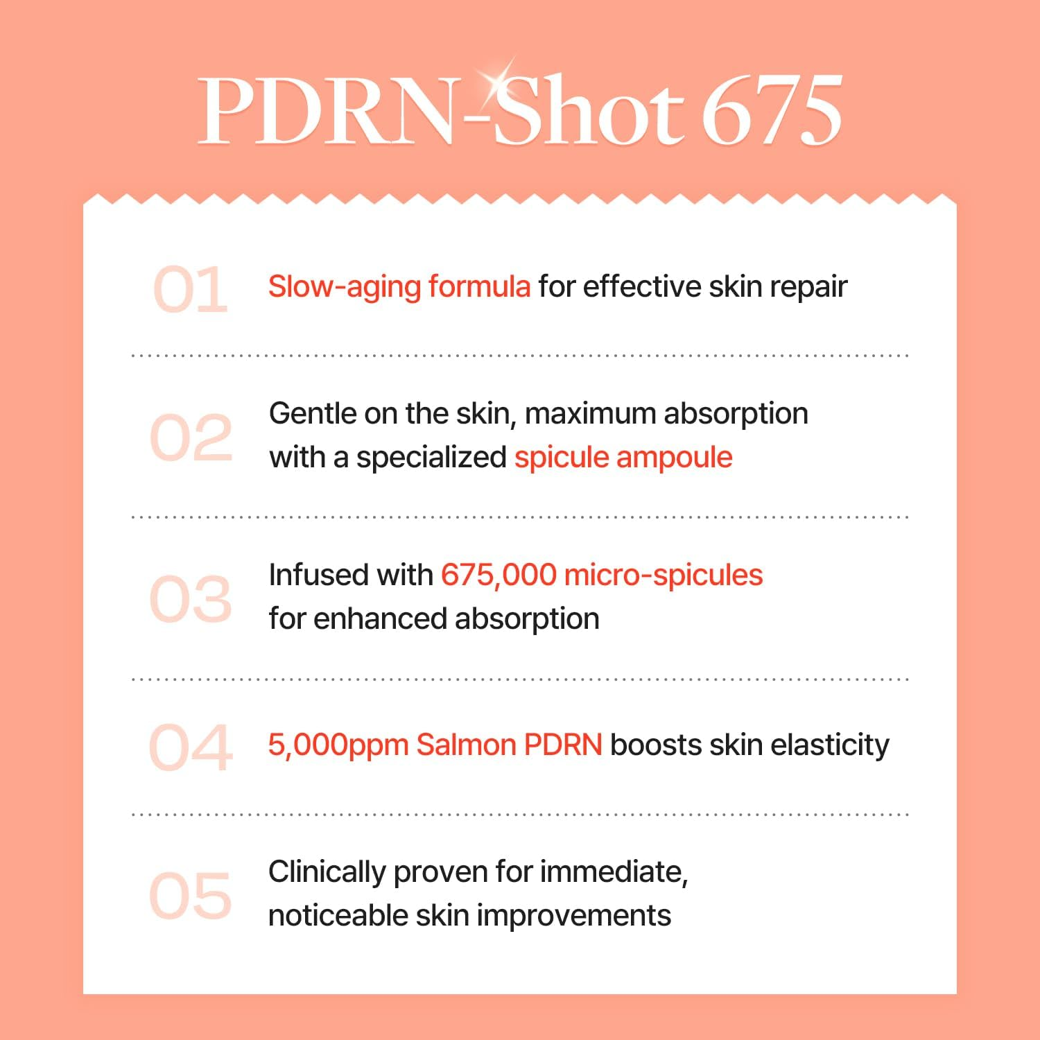 COSNORI Pdrn-Shot 675 - Korea Facial Serum with 675,000 High Purity Spicules - Turnover K-Beauty Face Serum with High Nutrition Salmon DNA PDRN - Intensive Facial First Essence (50Ml / 1.69 Fl. Oz.)