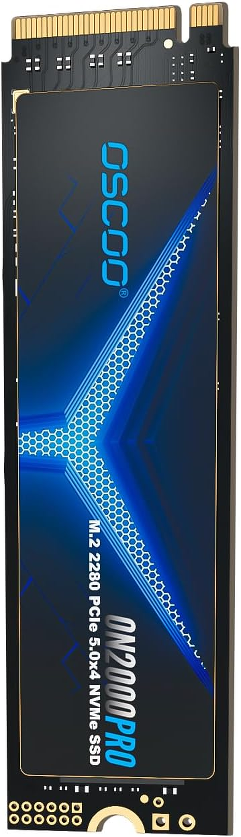 OSCOO 2TB SSD Pcie 5.0X4 M.2 2280 Seq. up to 14000/13000 Mb/S Read/Write Gen5 Nvme 3D TLC NAND High Performance Internal Solid State Drive for AI Applications, Gaming, PC, Laptop On2000Pro