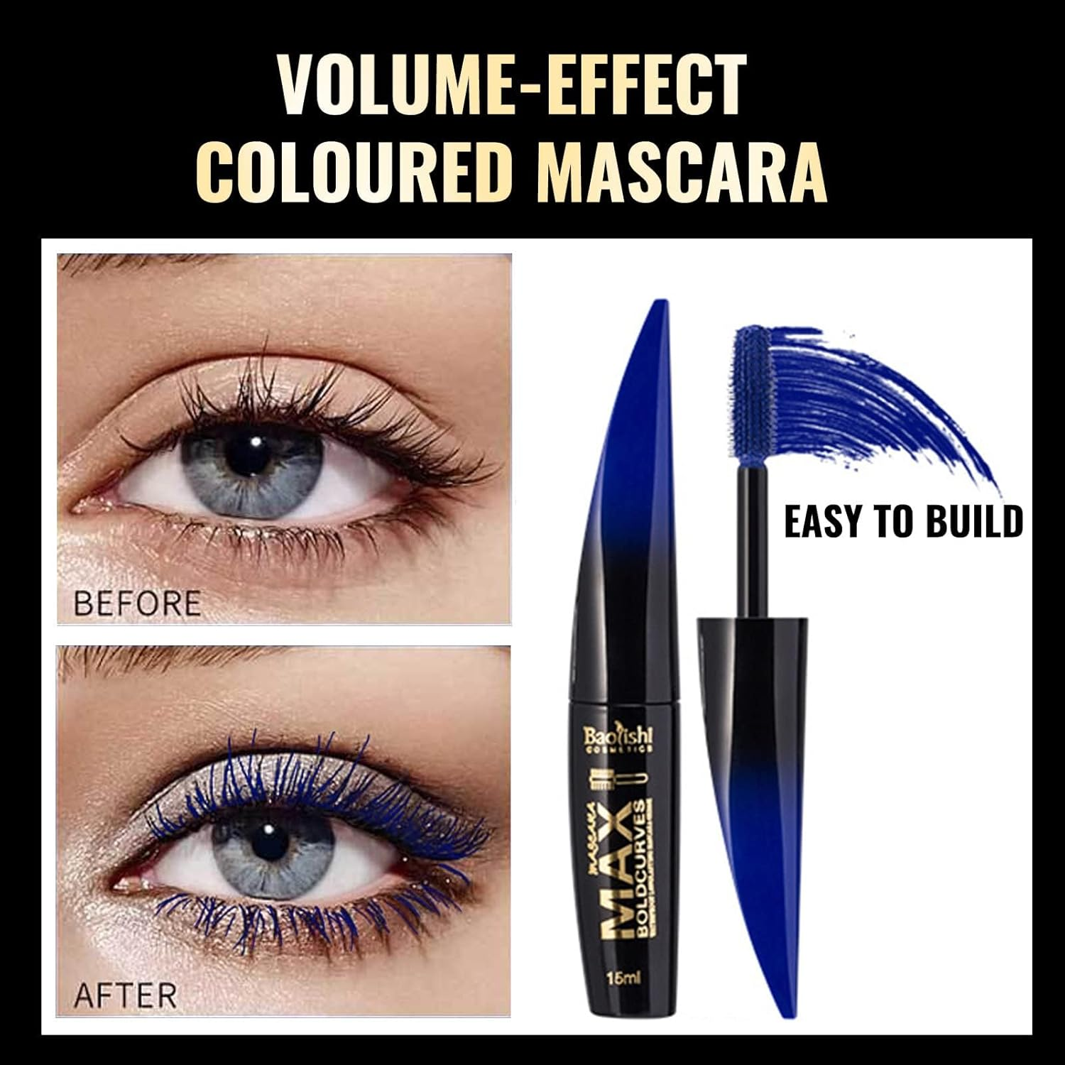 6Pcs Colored Mascara Waterproof - Volumizing, Lengthening & Clump-Free & False Lash Effect & Smudge - Proof Blue & Black & Brown Etc, Cosmetics Set for Women, Perfect for Christmas & Summer Parties image number 5