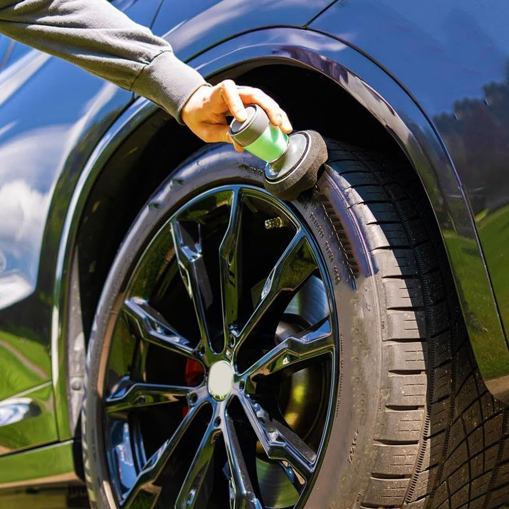Flow Tire Shine Applicator, Reusable Tire Dressing Tool for Car Truck SUV, Easy to Use Mess-Free Sponge for Even Streak-Free Shine, Professional Auto Detailing Kit image number 3