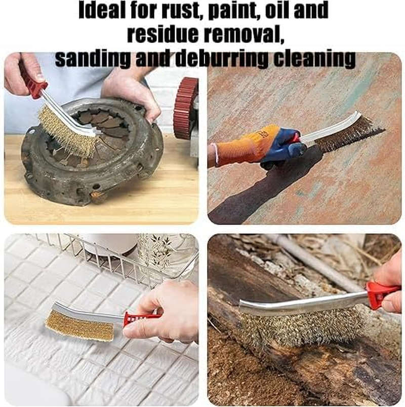 3-Pack Grill Brush, Brass, Stainless Steel & Nylon Bristles, Multi-Purpose Cleaning, 3 Replacement Heads image number 6