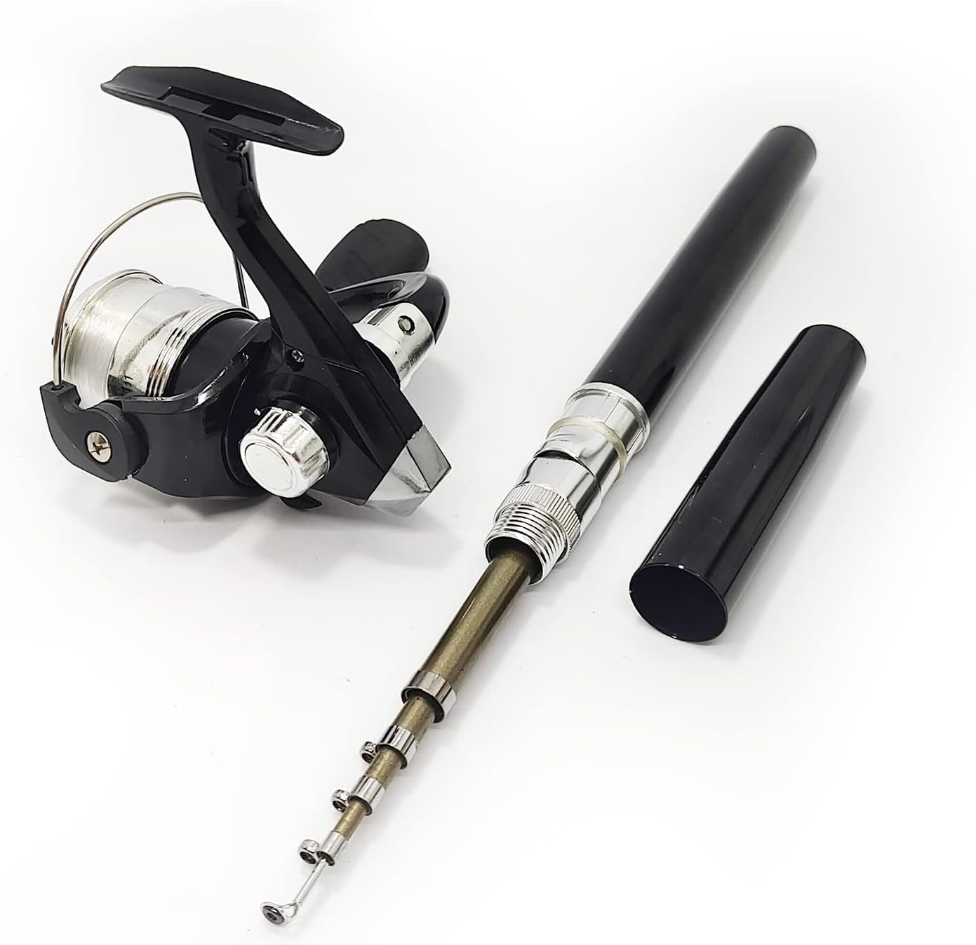Fishing Rod Reel Combo, Mini Pen Fishing Pole Kit Telescopic Fishing Rod Spinning Reel Combo Kit image number 0