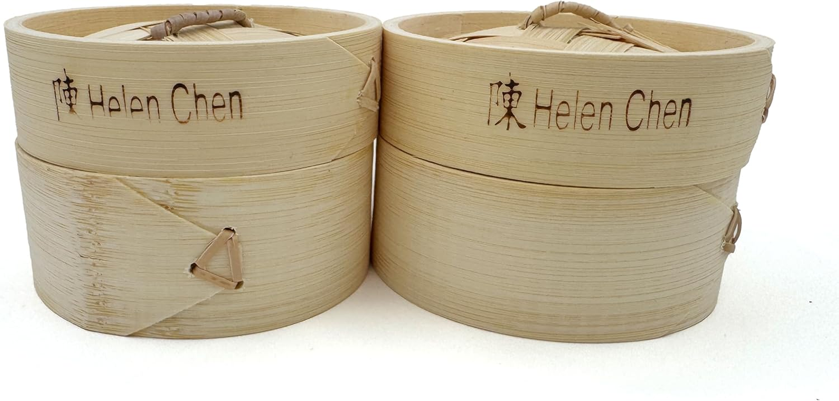 Helen&rsquo;S Asian Kitchen Bamboo Dim Sum Food Steamers with Lids, 4-Inch, Set of 2 image number 6