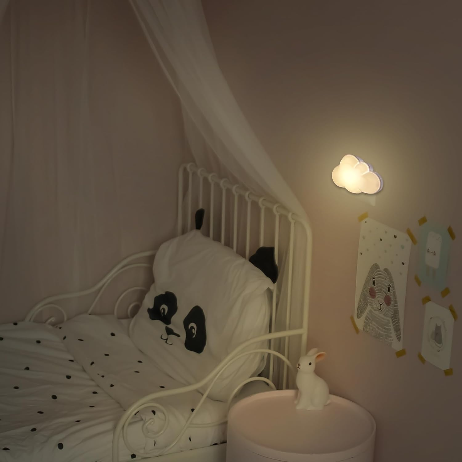 Wetry LED Cloud Night Light, Baby Night Lamp with Twilight Sensor for Bedroom, Stairs, Hallway, Kitchen, Toilet, Newborn Gift Boys Girls (2)