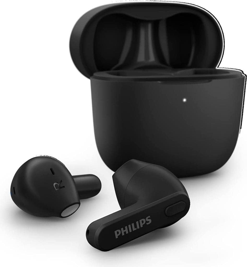 Philips In-Ear IPX4 True Wireless Earbud with 6+12 Hours Play Time, Black