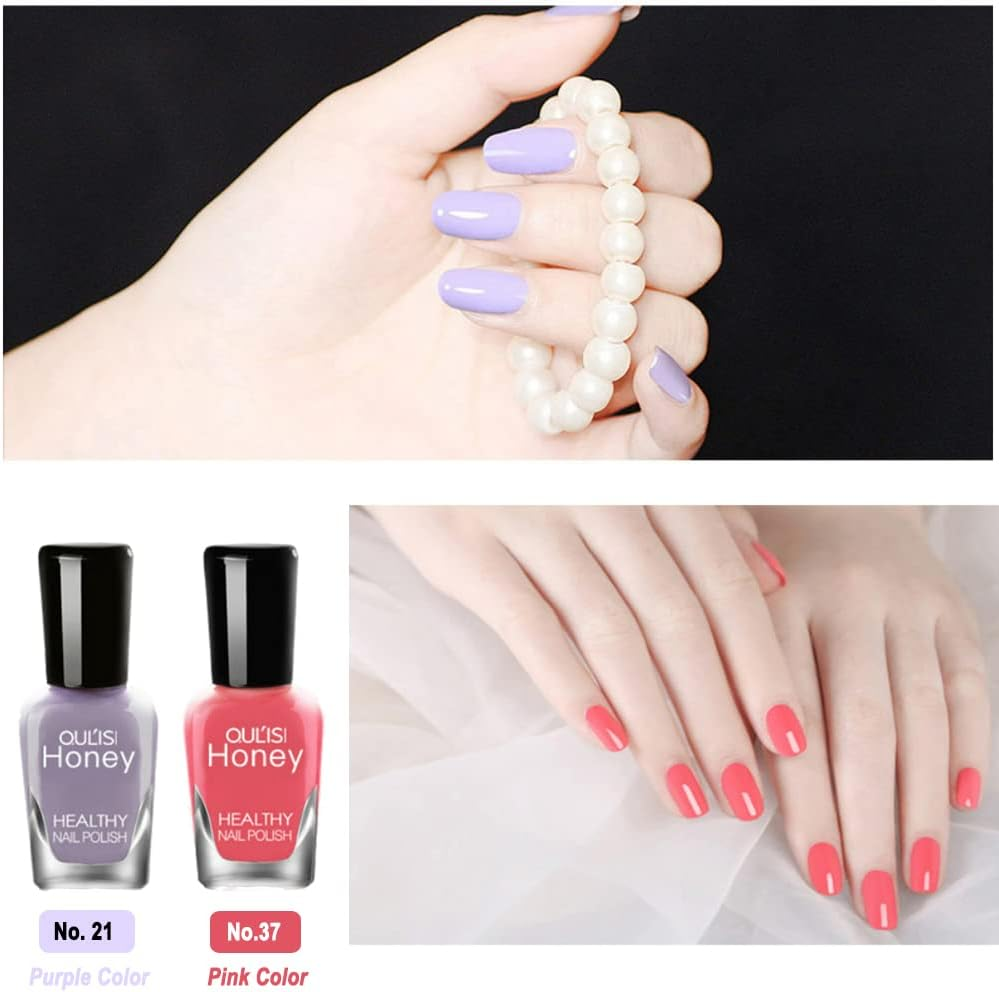 TEEROVA Nail Polish Set, Non-Toxic Nail Polish Easy Peel off & Quick Dry, Natural Odor Free Formula Water Based Nail Polish Gift Set (Set D (8MLX10)), Pack of 1 image number 2