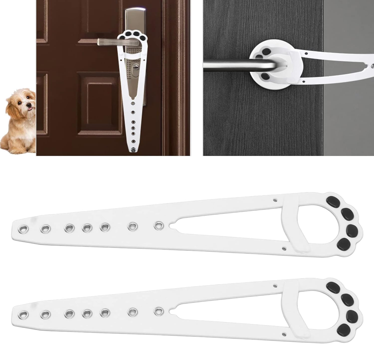Cat Door Holder Latch, Easy to Install PE Stainless Steel Pet Latch for Home (White) image number 6