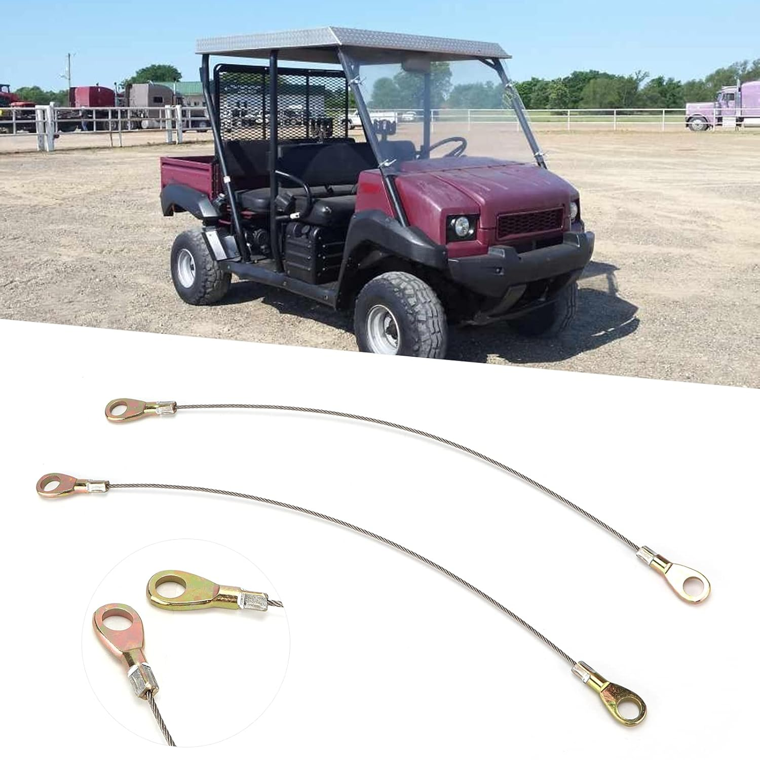 2PCS Tail Gate Cable, Tailgate Cable Hook 53045‑1065 Replacement for Mule 3000 3020, Replacement for Mule 3000 3020, Easy Installation And, Abs+Metal, Professional image number 2