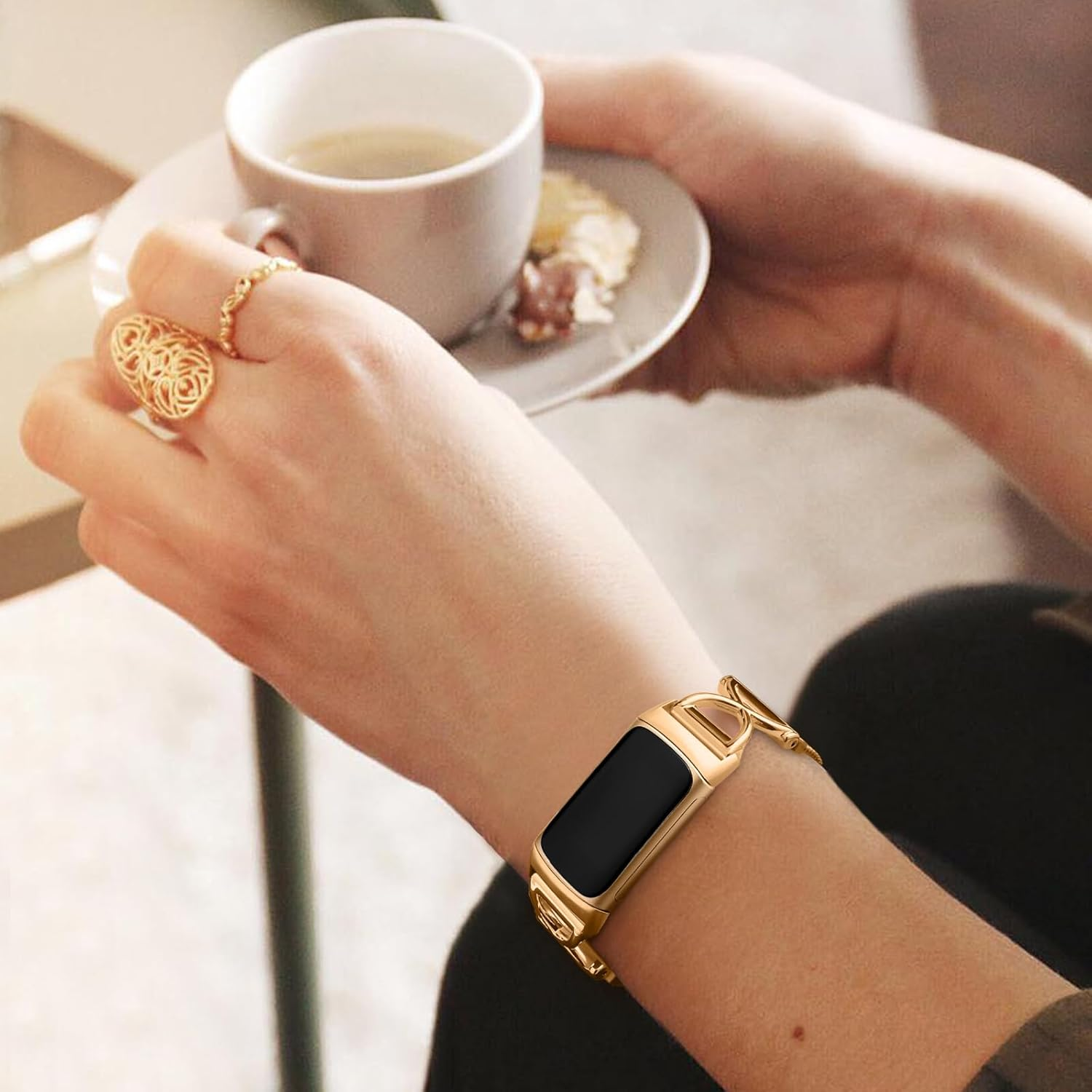 JKD X-Shape Metal Band Compatible with Fitbit Charge 6/ Charge 5 Bands for Women Men, Soft Stainless Steel Mesh Loop Strap Bracelet Wrist Band Replacement for Fitbit Charge 5/ Charge 6 Fitness Tracker