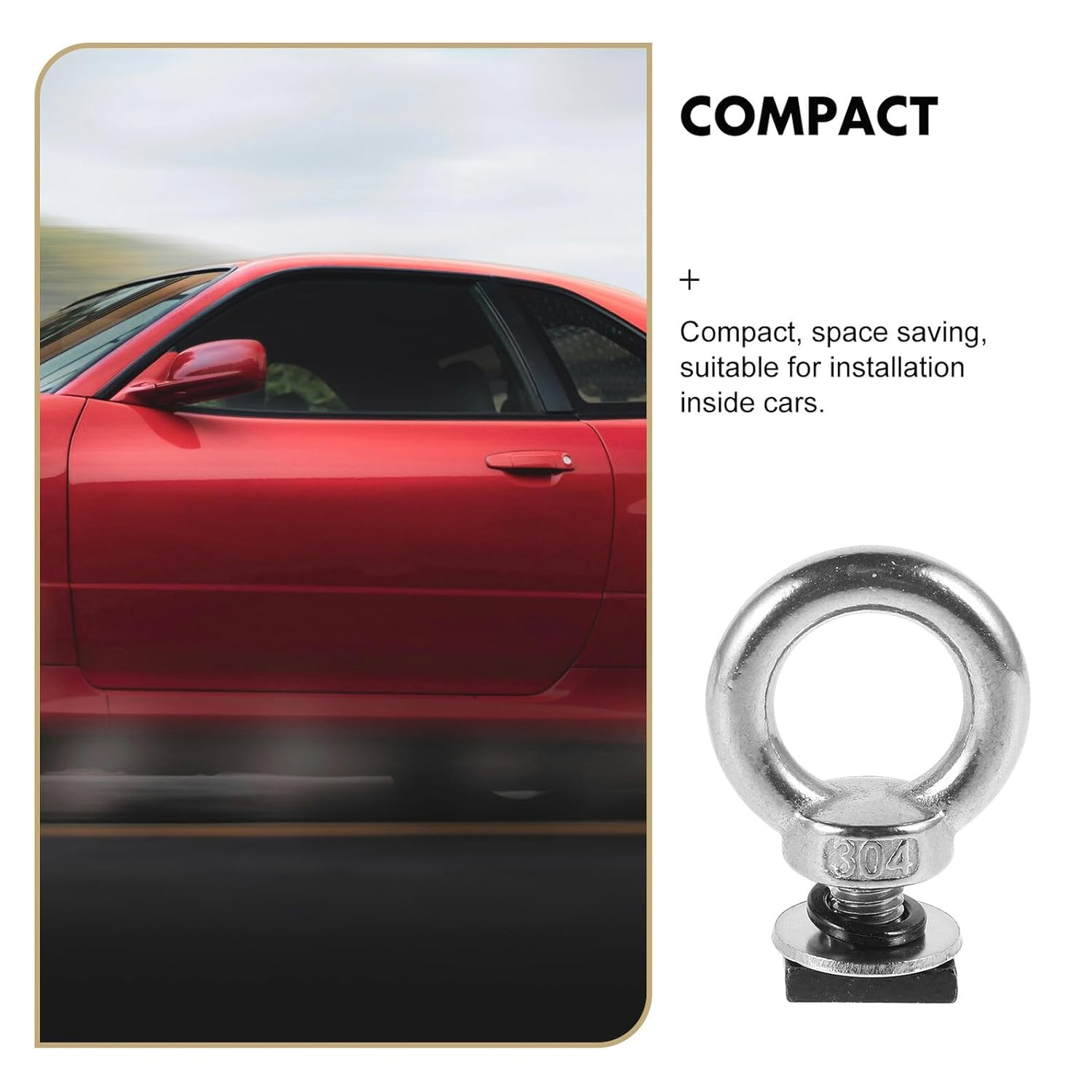 Heavy Duty Roof Rack T Slot Bolt M8 Bright Finish, T Track Mount Tie down Anchor for Vehicle Cargo, Roof Rack Eye Bolt Nut for Secure Luggage Frame Fixing image number 6